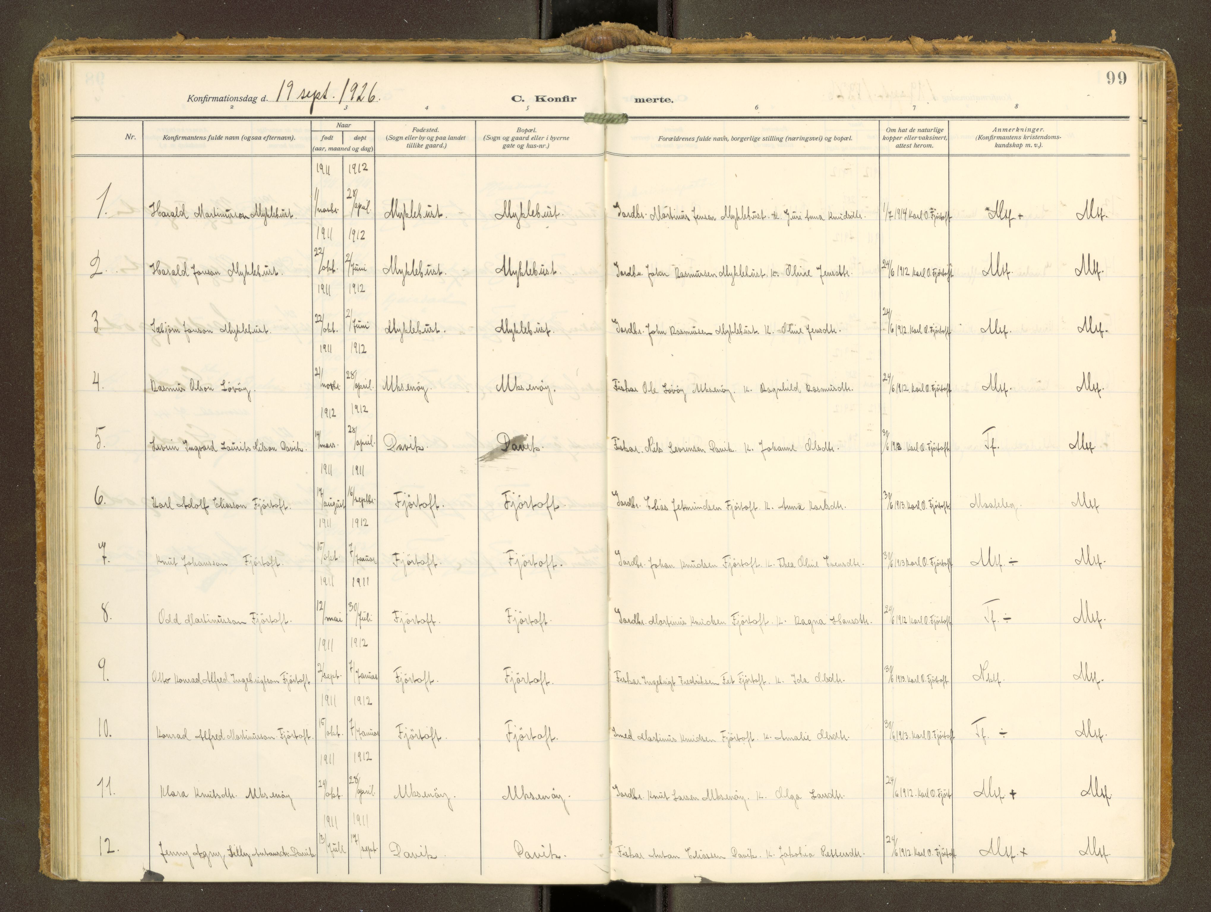 Ministerialprotokoller, klokkerbøker og fødselsregistre - Møre og Romsdal, AV/SAT-A-1454/538/L0528: Parish register (official) no. 538A--, 1911-1935, p. 99