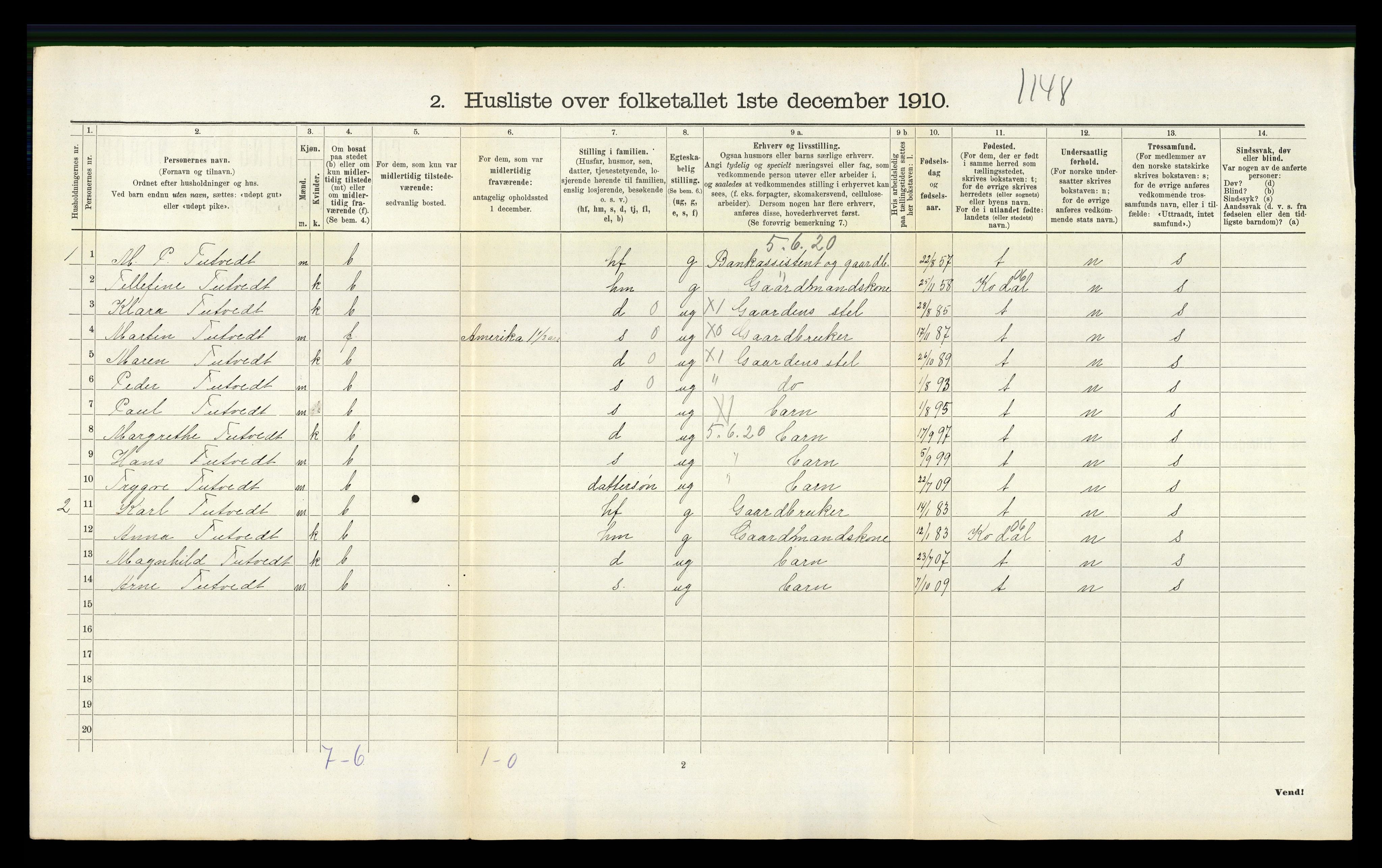 RA, 1910 census for Hedrum, 1910, p. 417