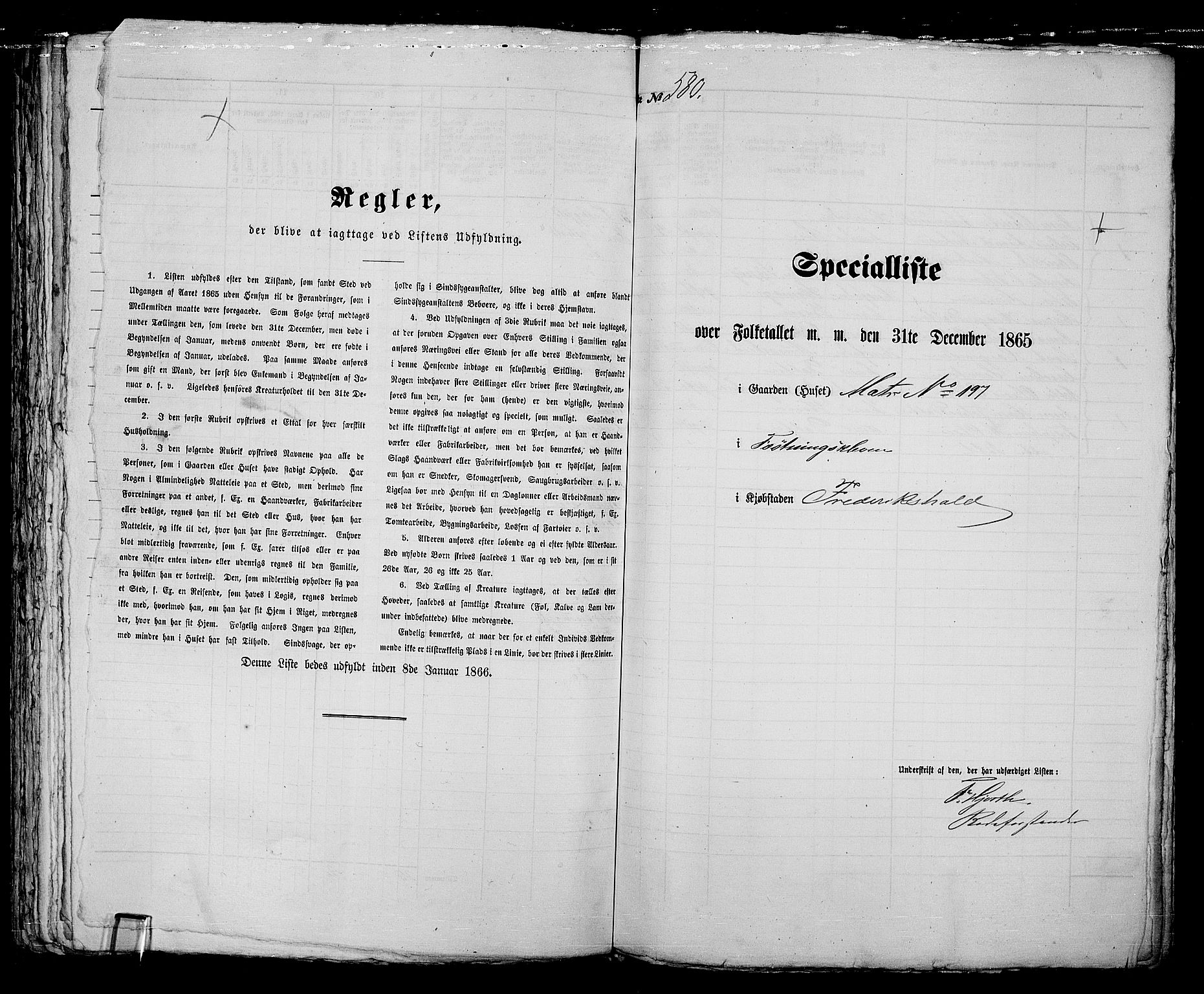 RA, 1865 census for Fredrikshald, 1865, p. 1164