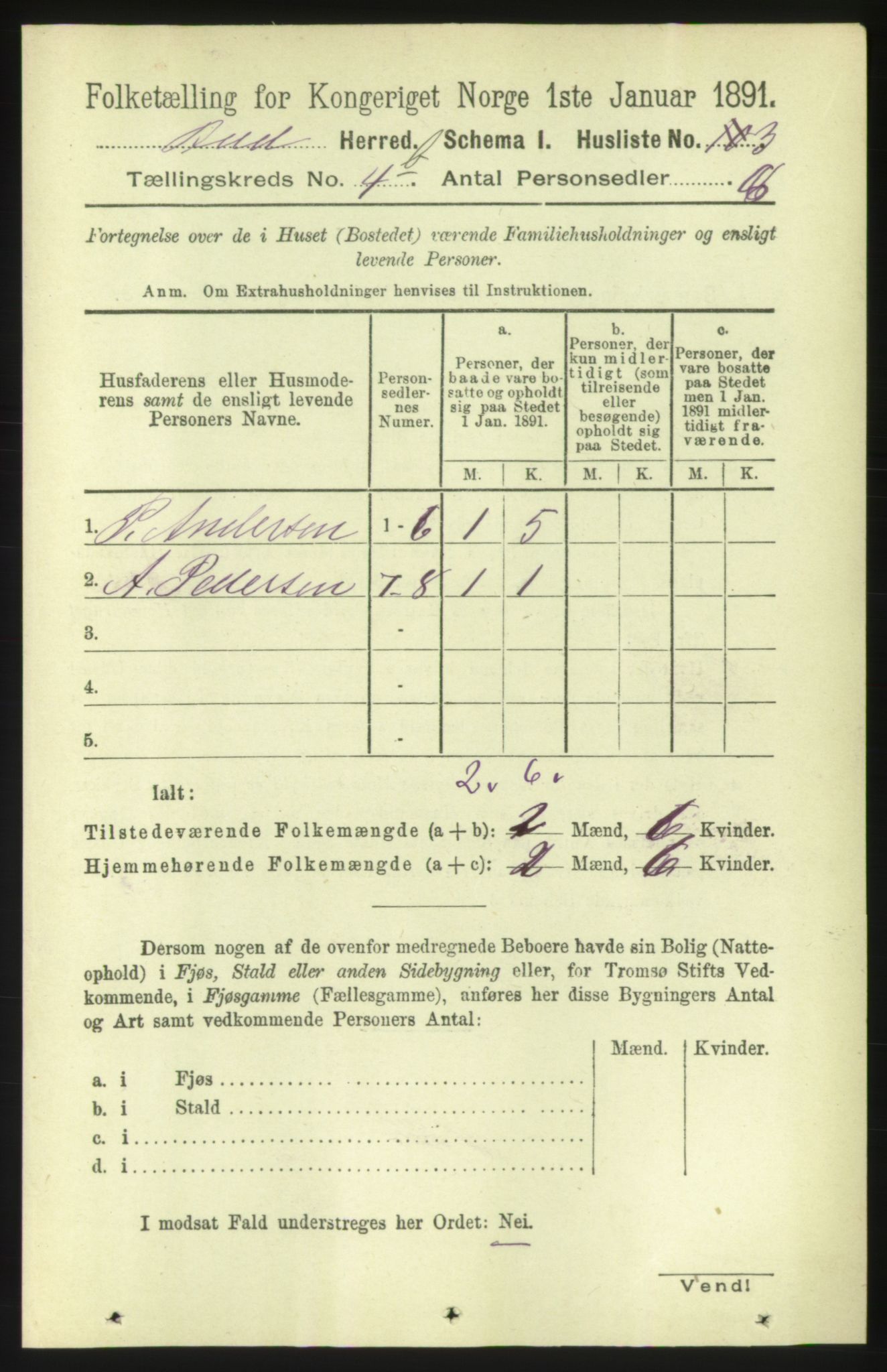 RA, 1891 census for 1549 Bud, 1891, p. 2777