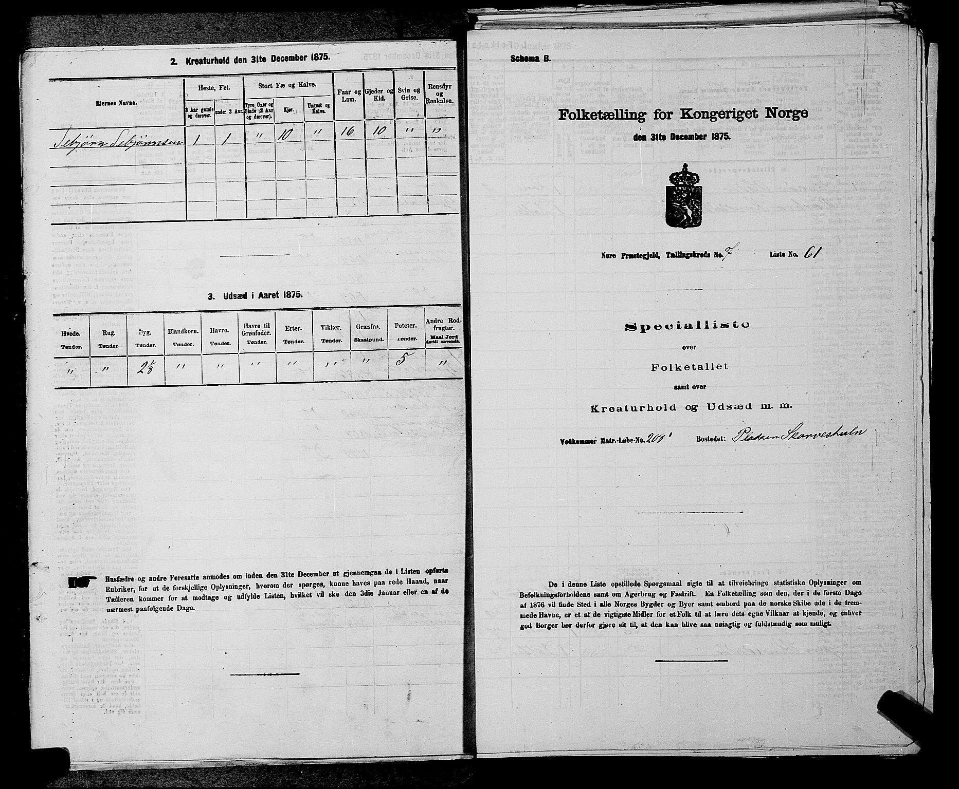SAKO, 1875 census for 0633P Nore, 1875, p. 863
