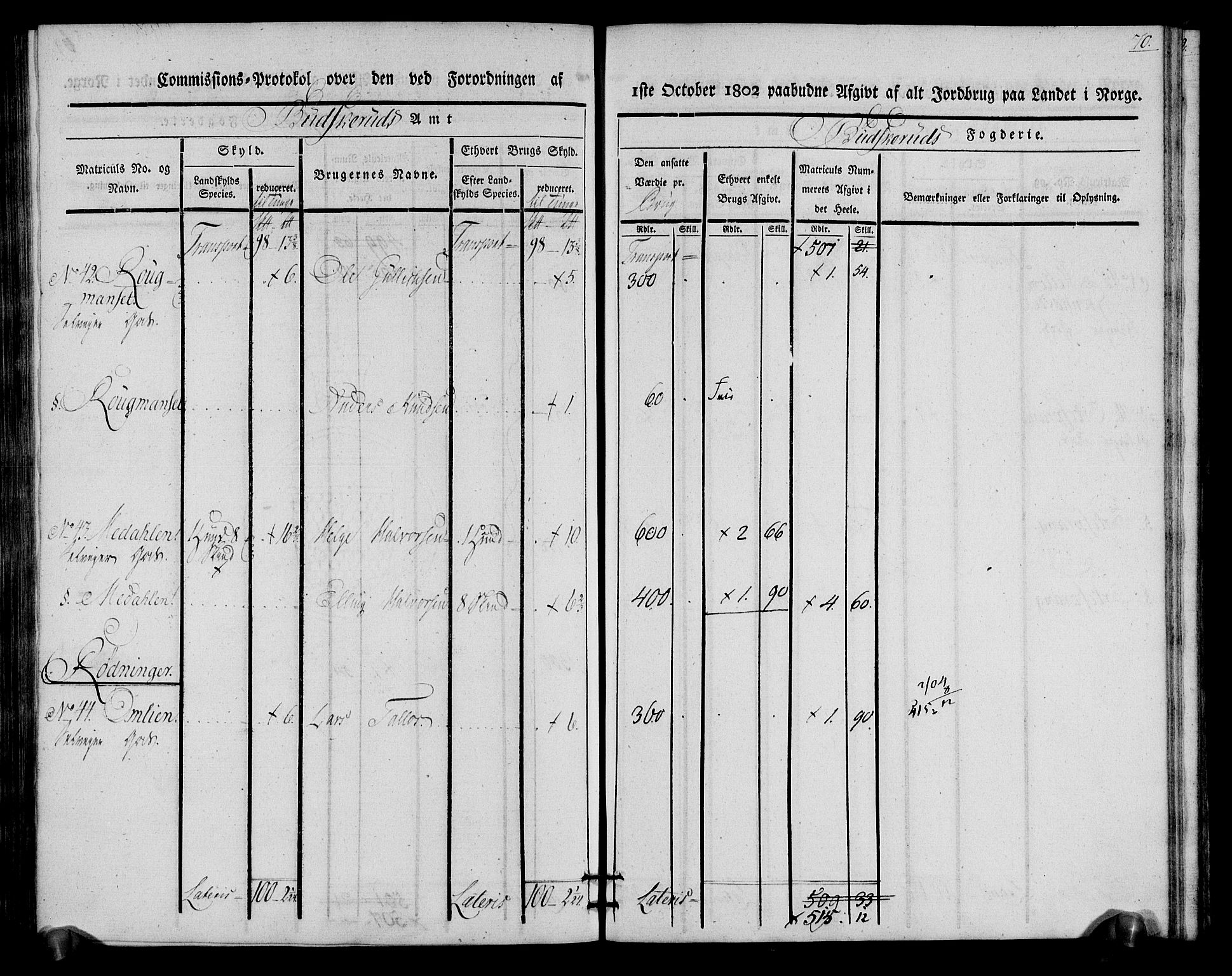 Rentekammeret inntil 1814, Realistisk ordnet avdeling, RA/EA-4070/N/Ne/Nea/L0060: Buskerud fogderi. Kommisjonsprotokoll for Sigdal prestegjeld, 1803, p. 70