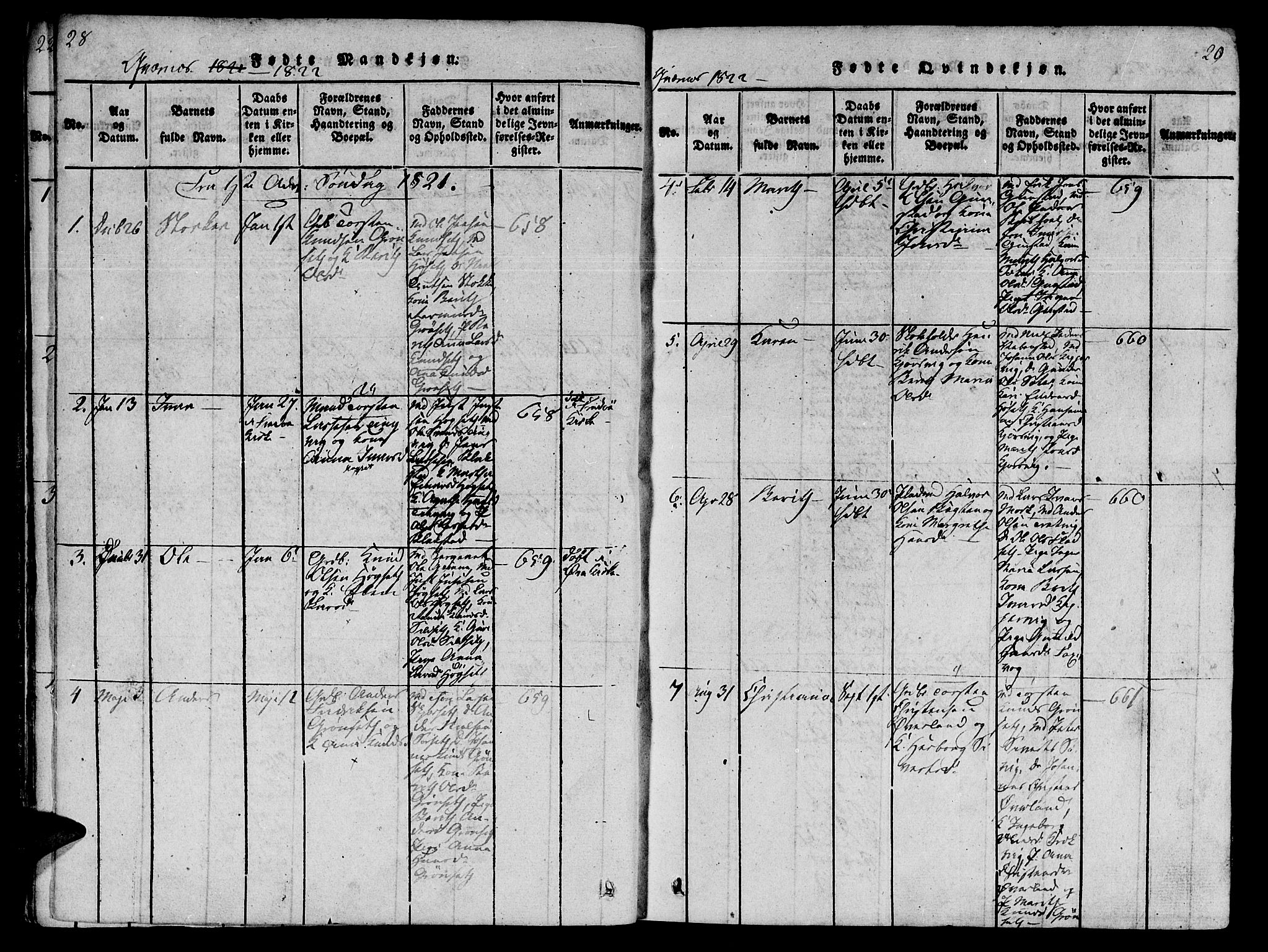 Ministerialprotokoller, klokkerbøker og fødselsregistre - Møre og Romsdal, AV/SAT-A-1454/568/L0800: Parish register (official) no. 568A09 /1, 1819-1830, p. 28-29