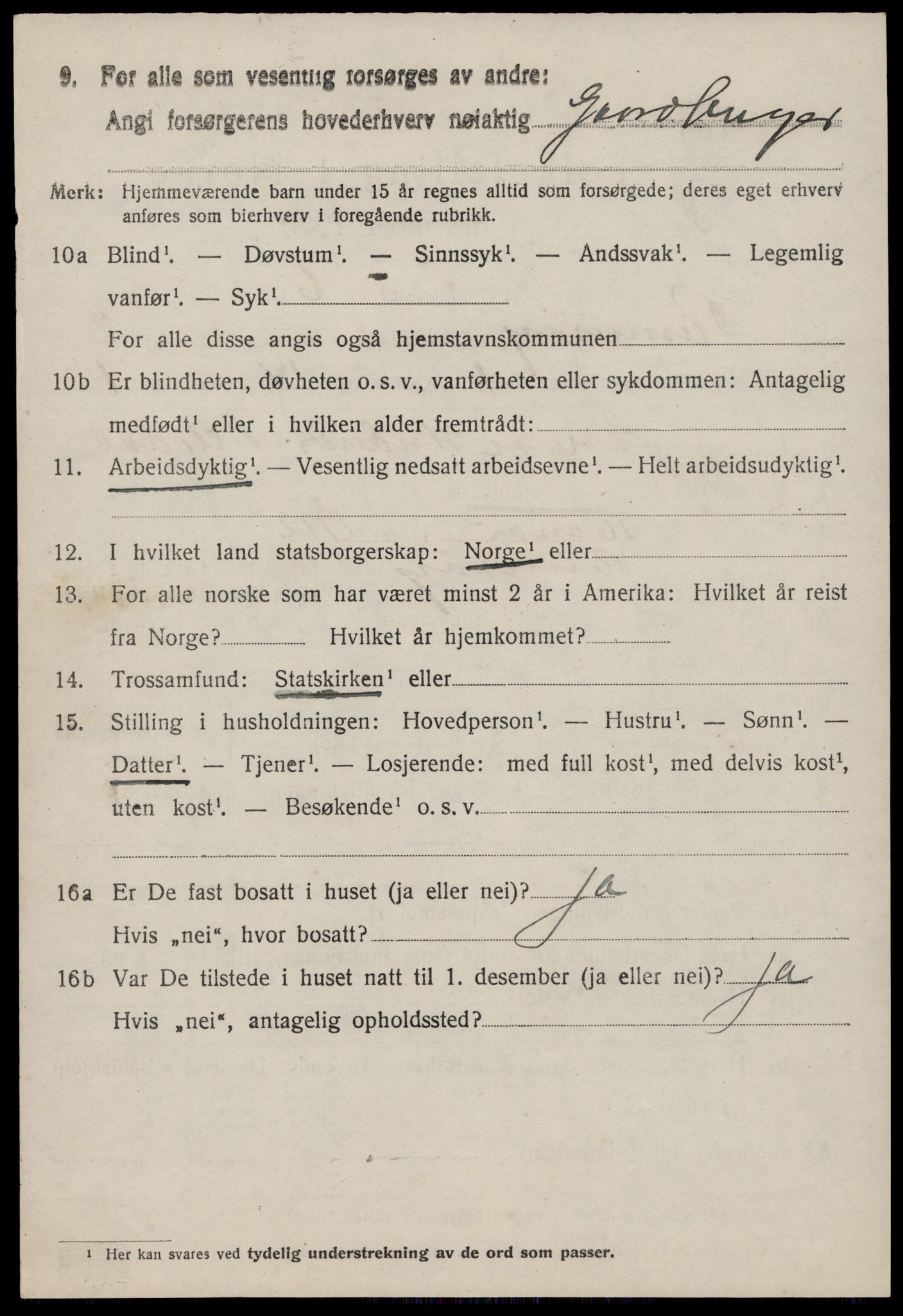 SAST, 1920 census for Rennesøy, 1920, p. 1029