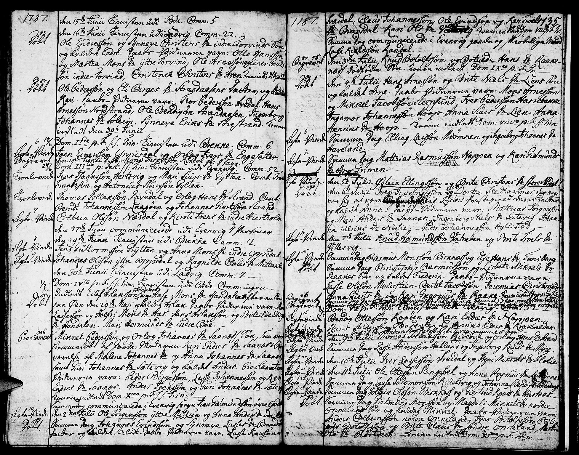 Gulen sokneprestembete, SAB/A-80201/H/Haa/Haaa/L0013: Parish register (official) no. A 13, 1776-1787, p. 135