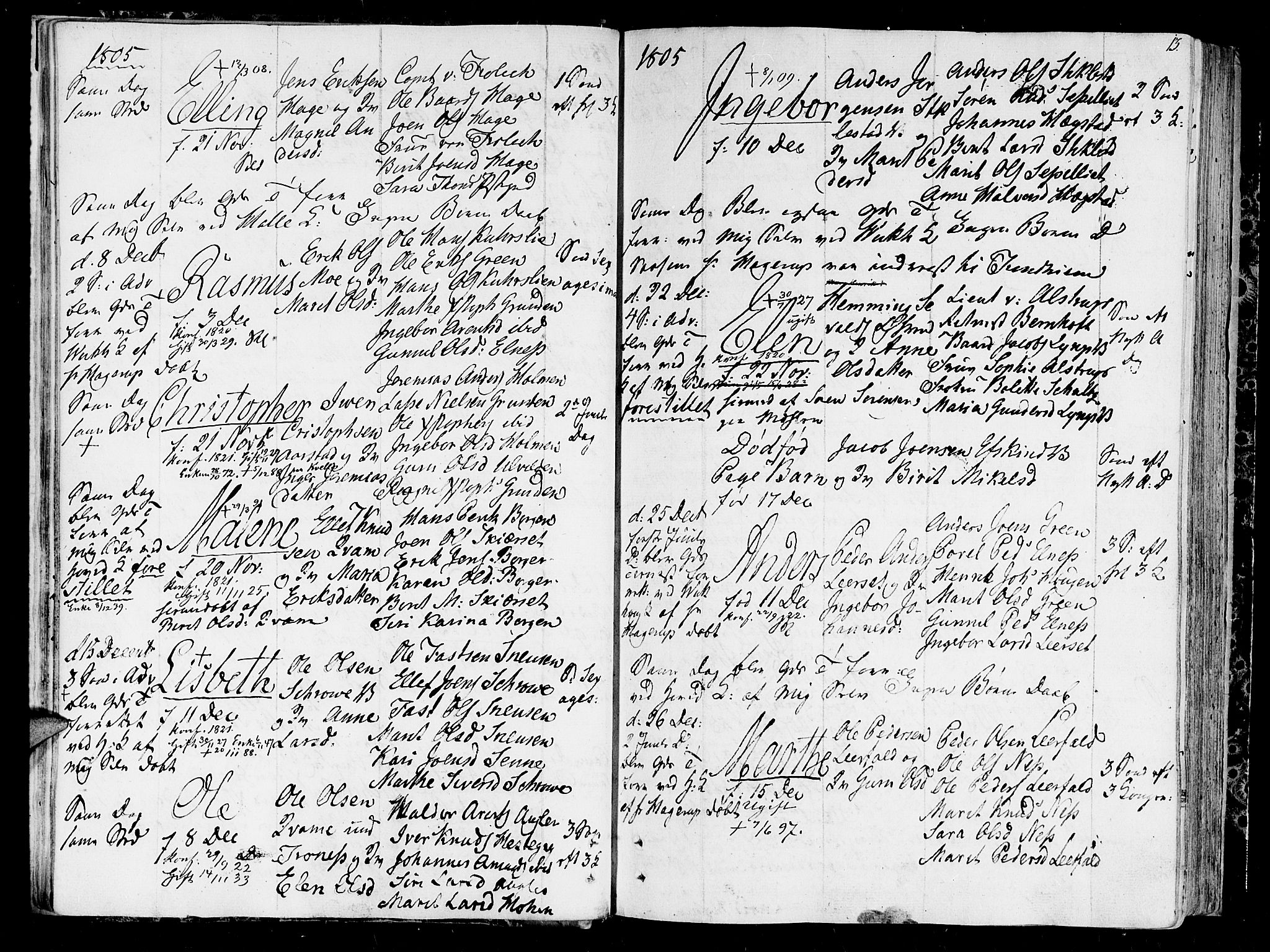 Ministerialprotokoller, klokkerbøker og fødselsregistre - Nord-Trøndelag, SAT/A-1458/723/L0233: Parish register (official) no. 723A04, 1805-1816, p. 13