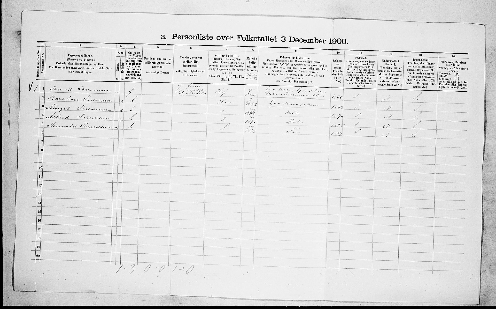 RA, 1900 census for Nøtterøy, 1900, p. 2169