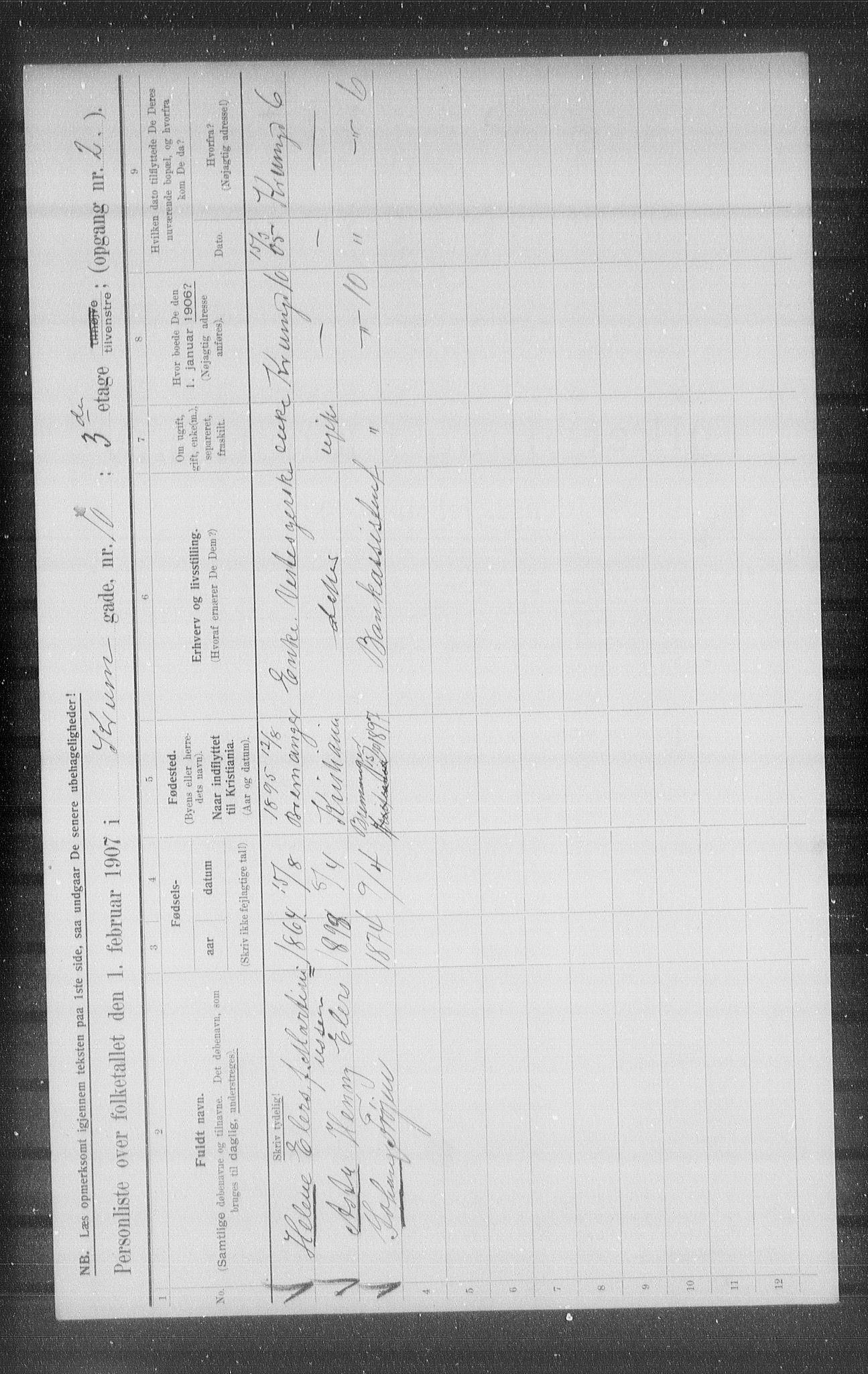 OBA, Municipal Census 1907 for Kristiania, 1907, p. 28044