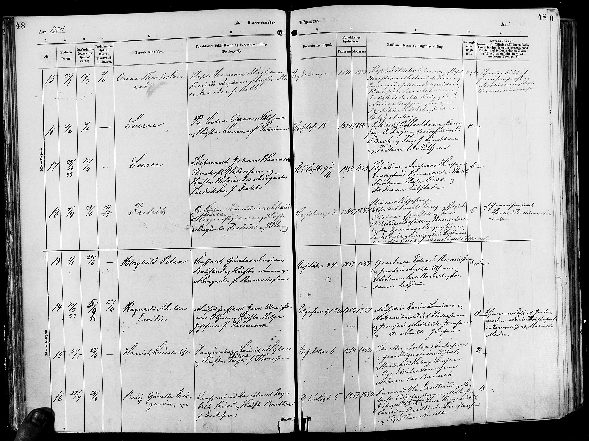 Garnisonsmenigheten Kirkebøker, SAO/A-10846/F/Fa/L0012: Parish register (official) no. 12, 1880-1893, p. 48