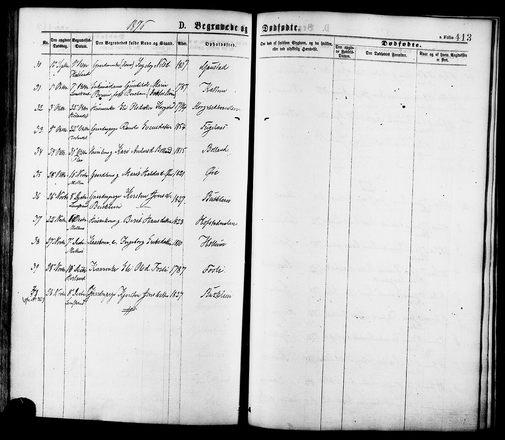 Ministerialprotokoller, klokkerbøker og fødselsregistre - Sør-Trøndelag, SAT/A-1456/691/L1079: Parish register (official) no. 691A11, 1873-1886, p. 413