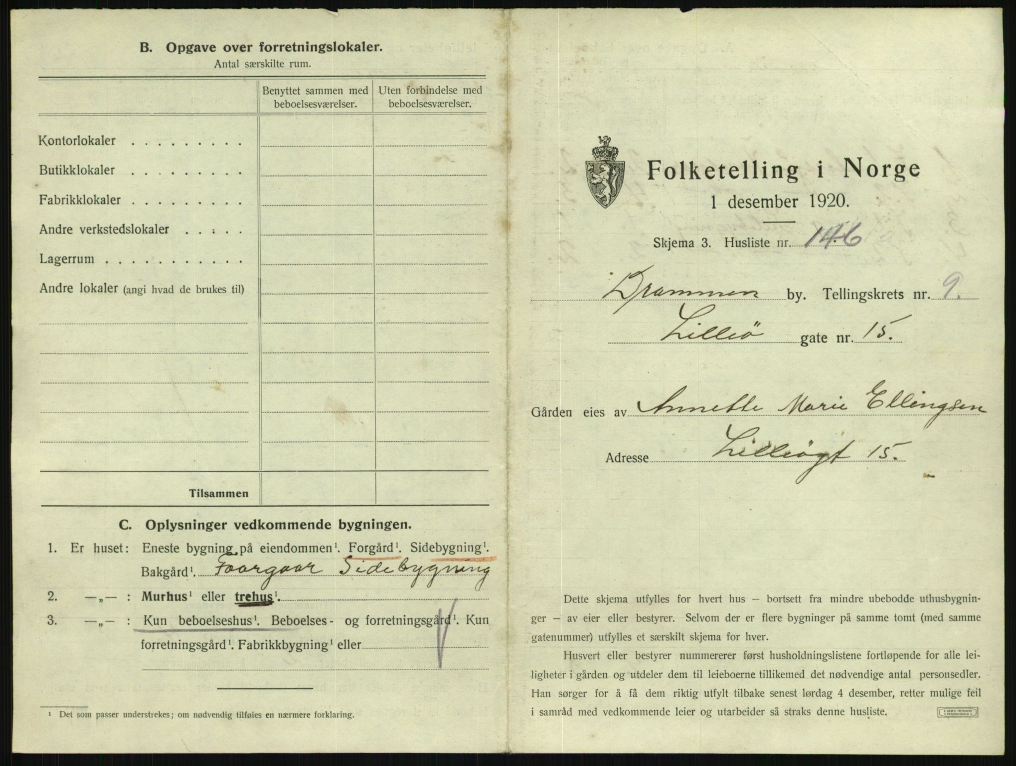 SAKO, 1920 census for Drammen, 1920, p. 4700