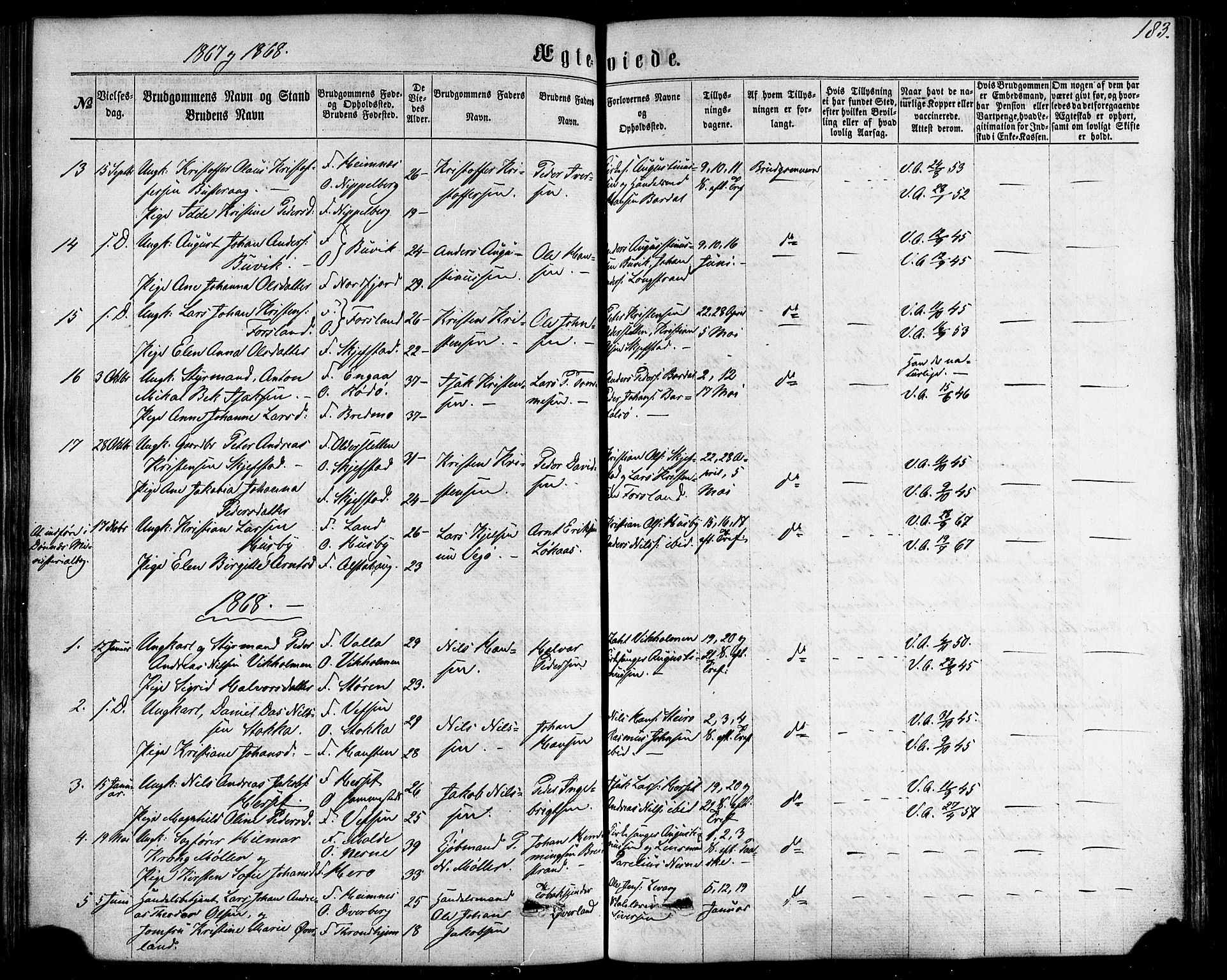 Ministerialprotokoller, klokkerbøker og fødselsregistre - Nordland, AV/SAT-A-1459/838/L0551: Parish register (official) no. 838A09, 1864-1880, p. 183