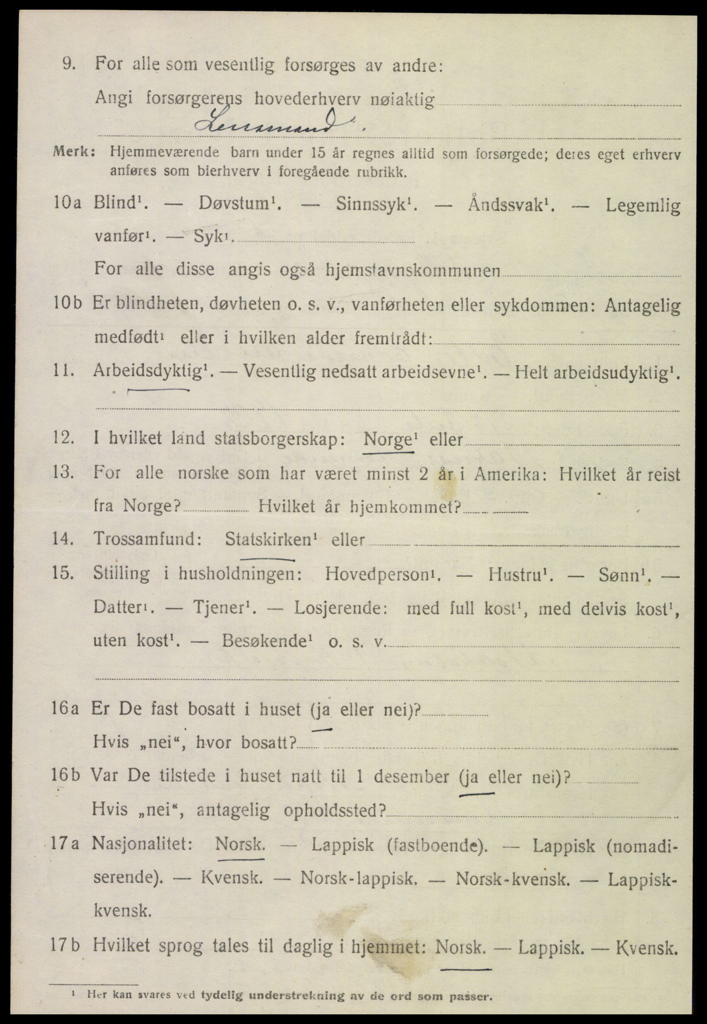 SAT, 1920 census for Skogn, 1920, p. 3032