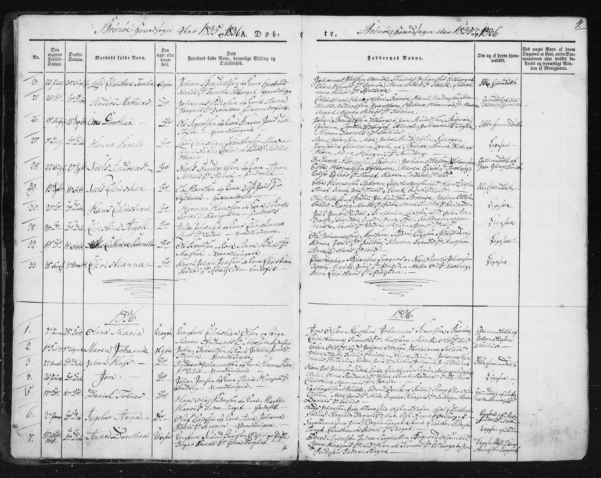 Ministerialprotokoller, klokkerbøker og fødselsregistre - Nordland, SAT/A-1459/813/L0198: Parish register (official) no. 813A08, 1834-1874, p. 4