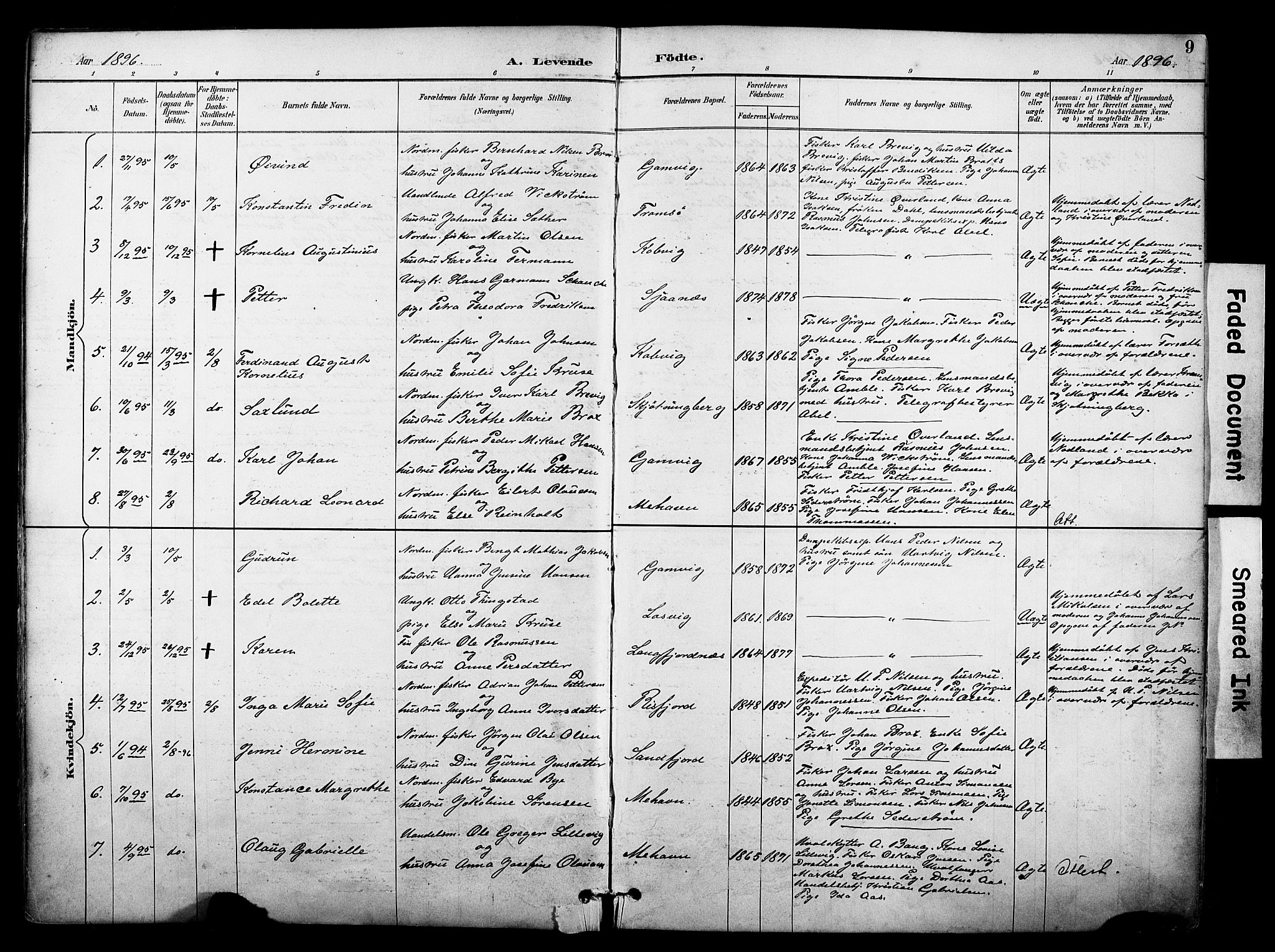 Tana sokneprestkontor, SATØ/S-1334/H/Ha/L0006kirke: Parish register (official) no. 6, 1892-1908, p. 9