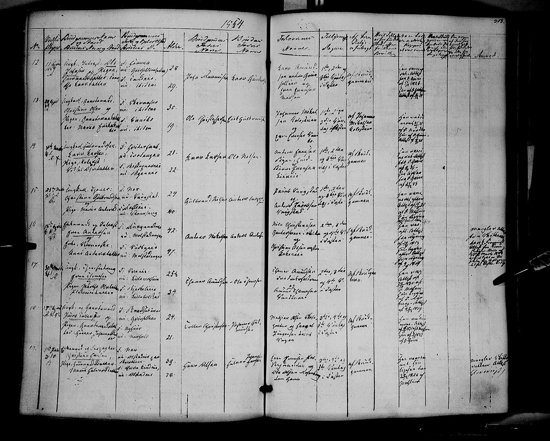 Ringsaker prestekontor, SAH/PREST-014/K/Ka/L0009: Parish register (official) no. 9, 1850-1860, p. 318