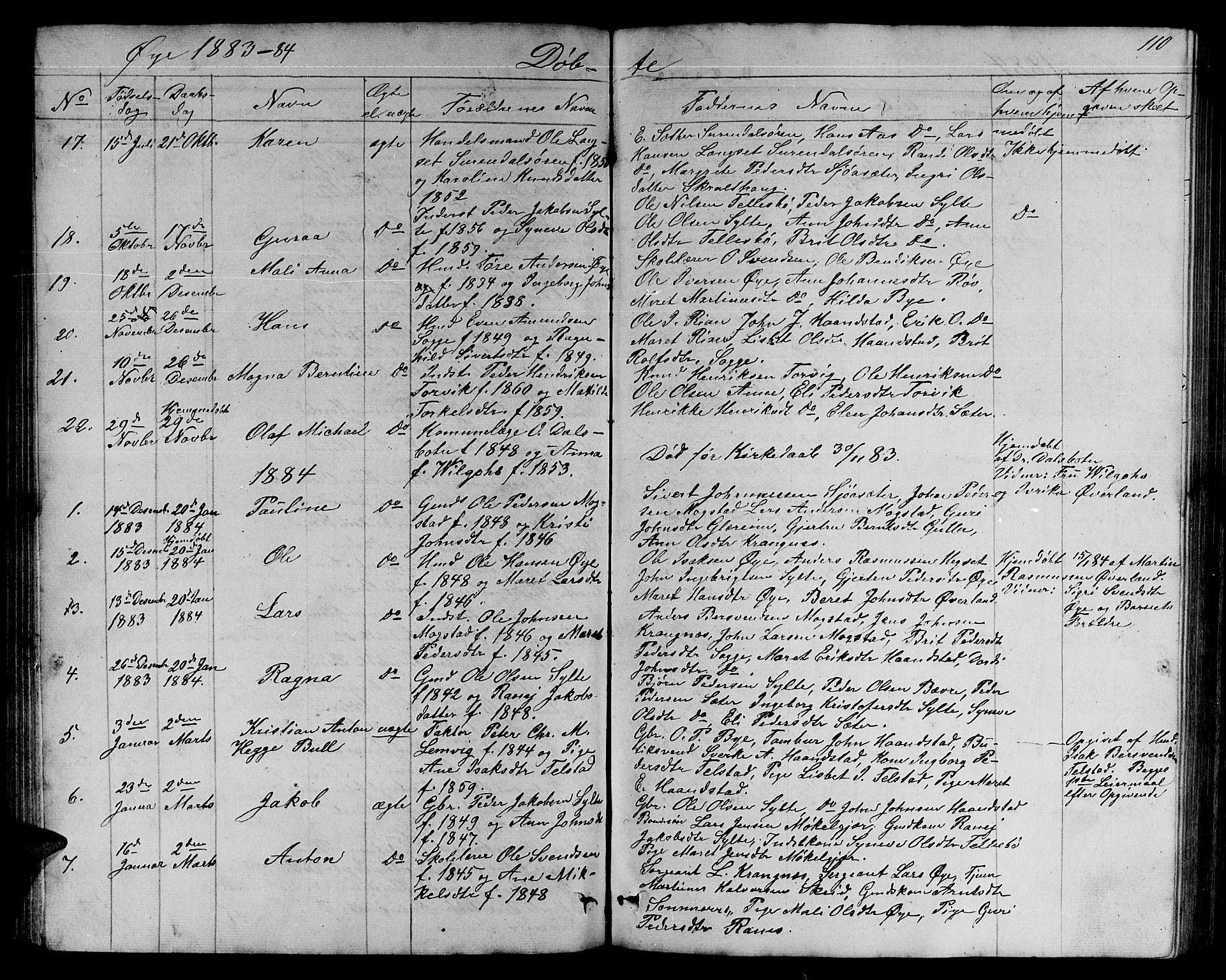 Ministerialprotokoller, klokkerbøker og fødselsregistre - Møre og Romsdal, AV/SAT-A-1454/595/L1051: Parish register (copy) no. 595C03, 1866-1891, p. 110