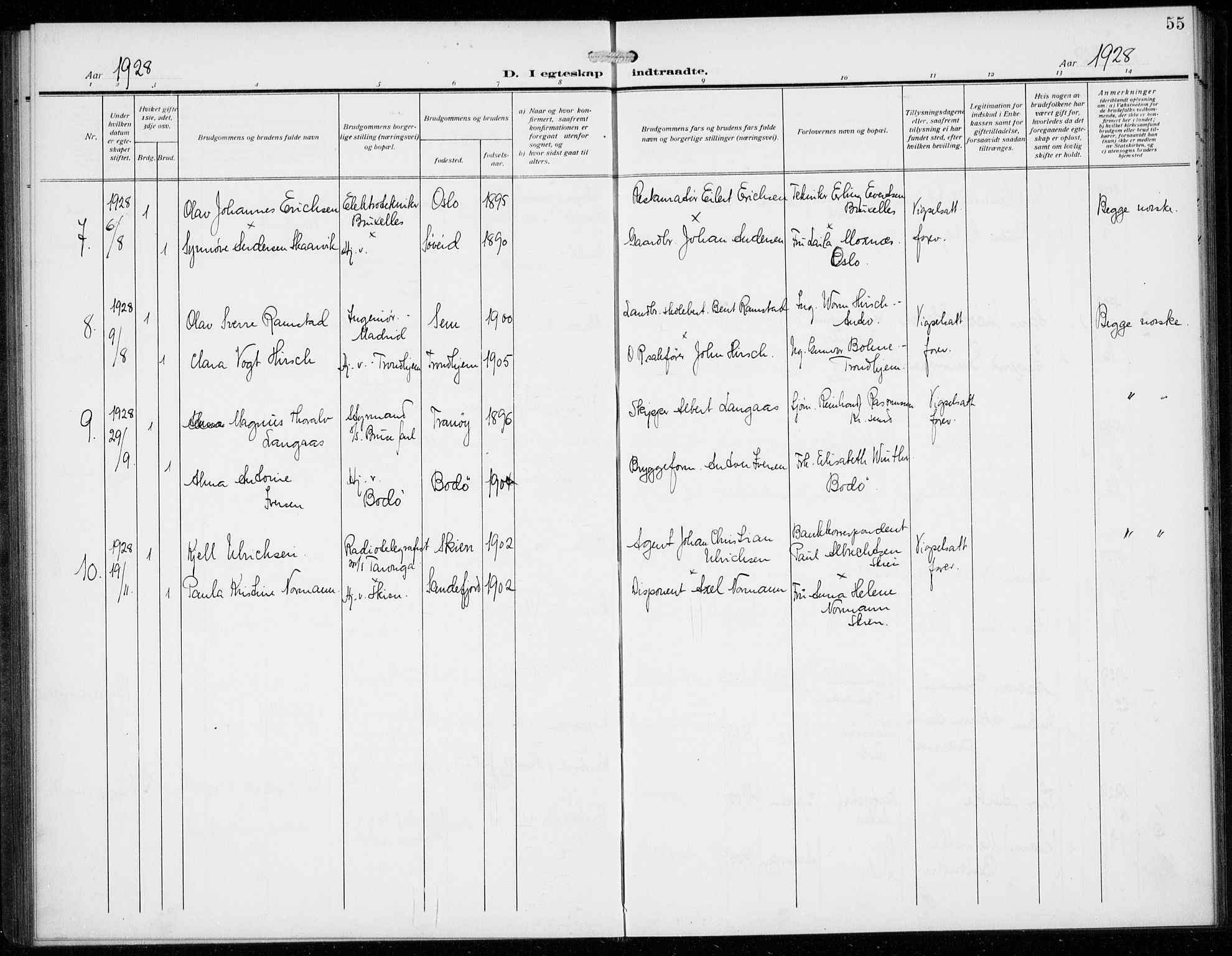 Den norske sjømannsmisjon i utlandet/Antwerpen, AV/SAB-SAB/PA-0105/H/Ha/L0003: Parish register (official) no. A 3, 1914-1930, p. 55