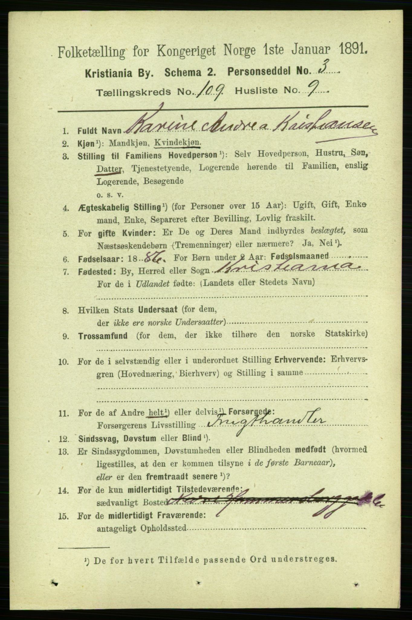 RA, 1891 census for 0301 Kristiania, 1891, p. 56572