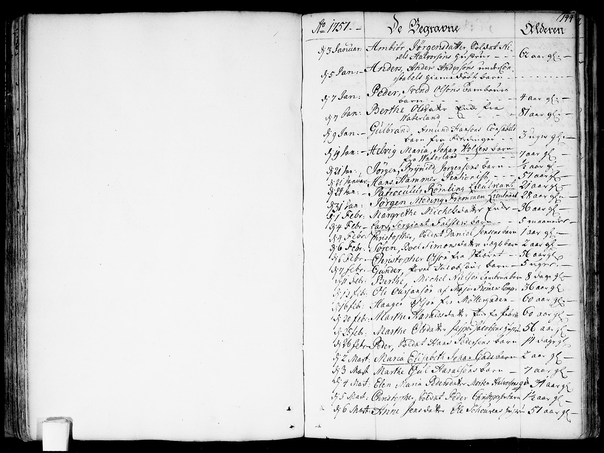 Garnisonsmenigheten Kirkebøker, SAO/A-10846/F/Fa/L0002: Parish register (official) no. 2, 1757-1776, p. 144