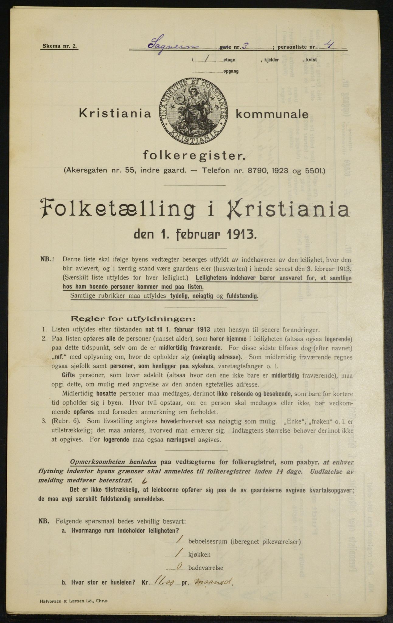 OBA, Municipal Census 1913 for Kristiania, 1913, p. 86428