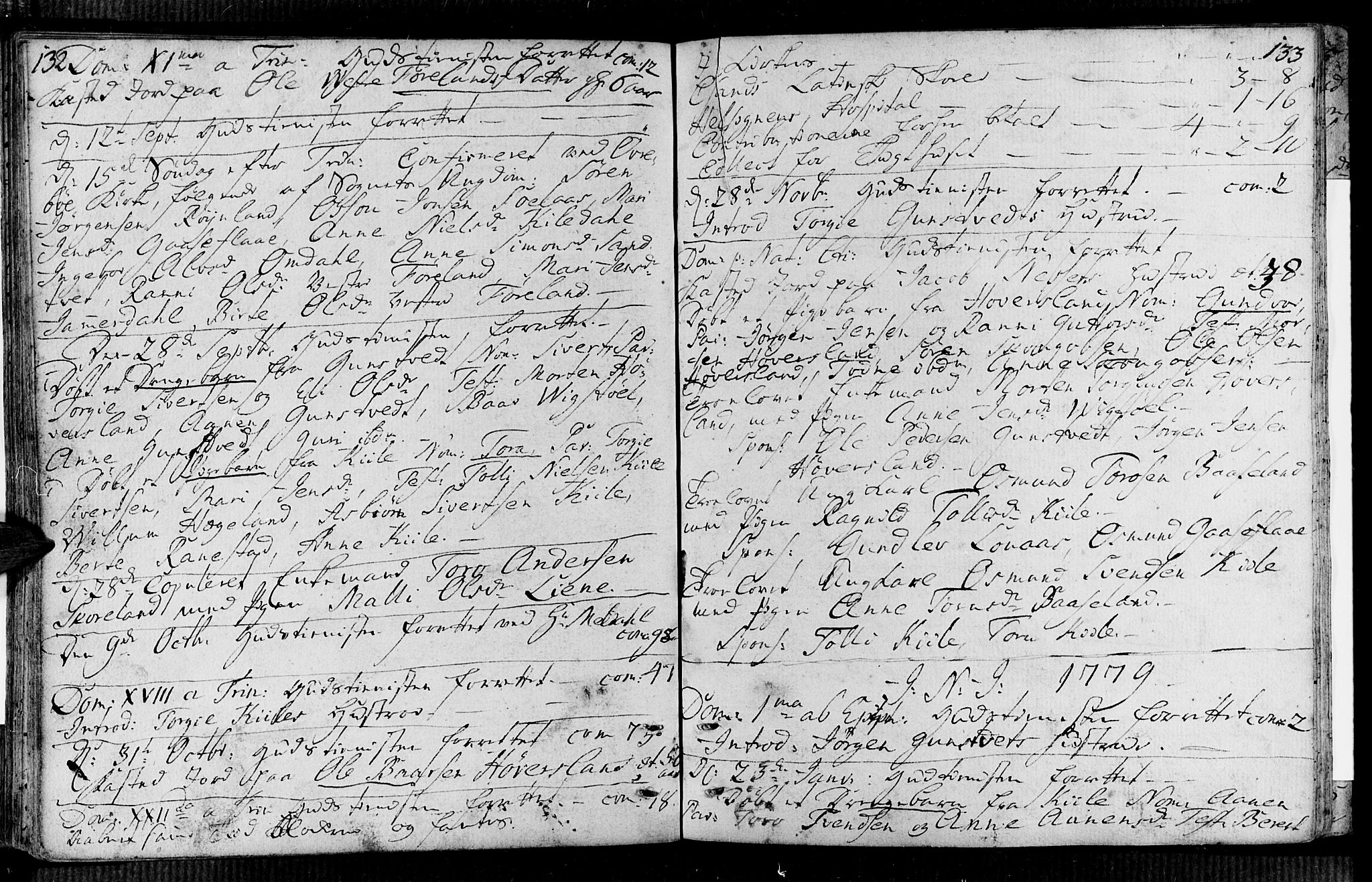 Vennesla sokneprestkontor, SAK/1111-0045/Fa/Faa/L0001: Parish register (official) no. A 1, 1753-1785, p. 132-133