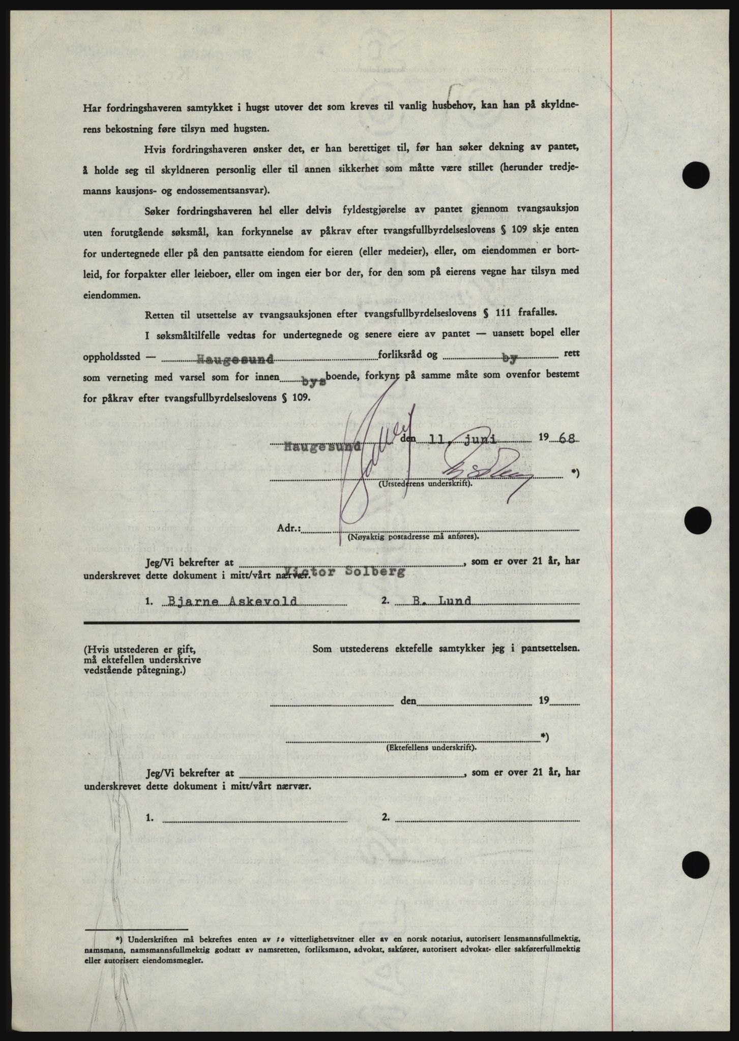 Haugesund tingrett, AV/SAST-A-101415/01/II/IIC/L0058: Mortgage book no. B 58, 1967-1968, Diary no: : 1480/1968