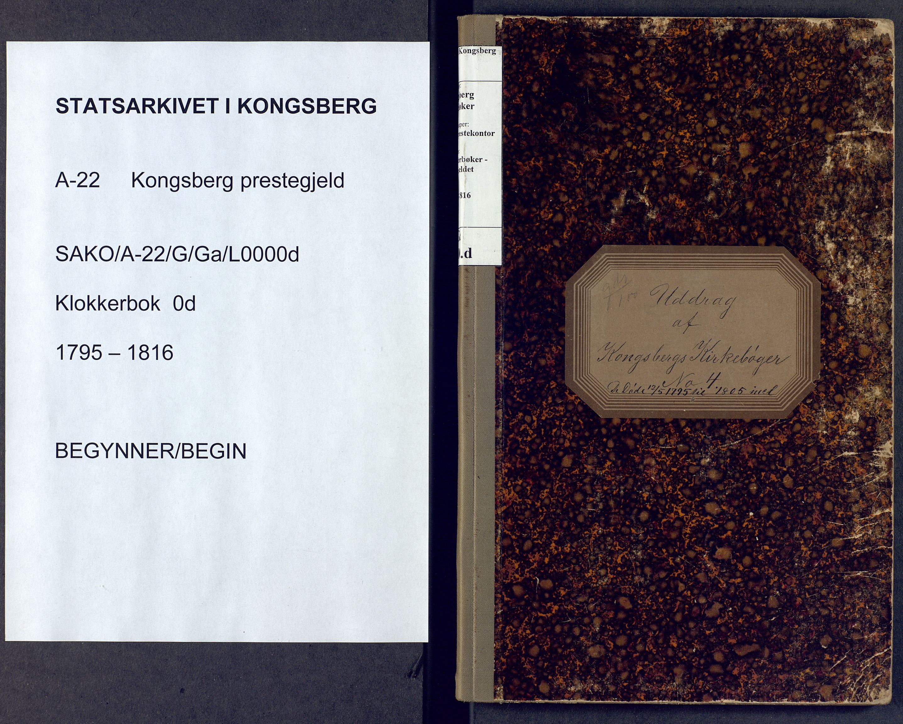 Kongsberg kirkebøker, SAKO/A-22/G/Ga/L0000d: Parish register (copy) no. 0d, 1795-1816