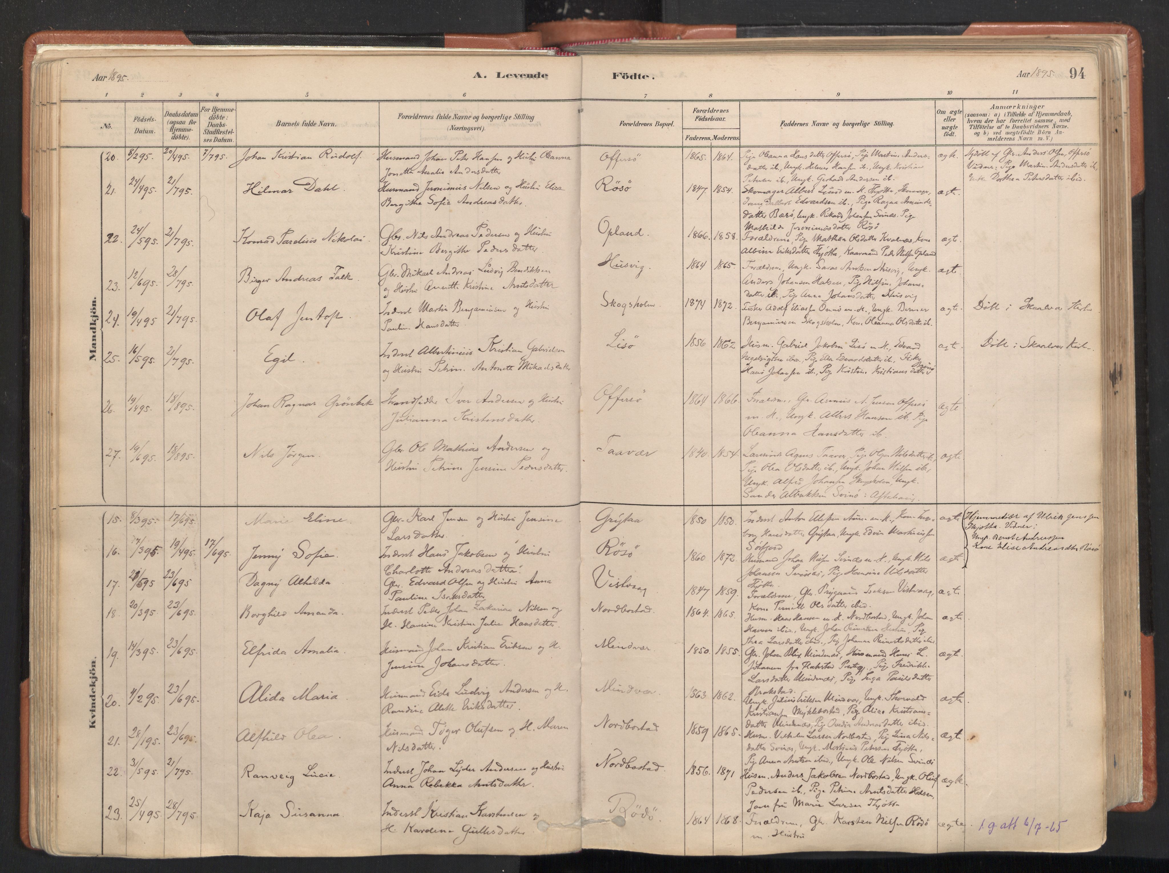 Ministerialprotokoller, klokkerbøker og fødselsregistre - Nordland, AV/SAT-A-1459/817/L0264: Parish register (official) no. 817A04, 1878-1907, p. 94