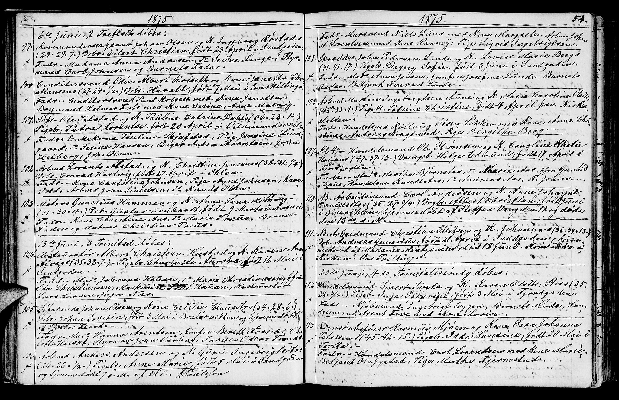 Ministerialprotokoller, klokkerbøker og fødselsregistre - Sør-Trøndelag, AV/SAT-A-1456/602/L0142: Parish register (copy) no. 602C10, 1872-1894, p. 54