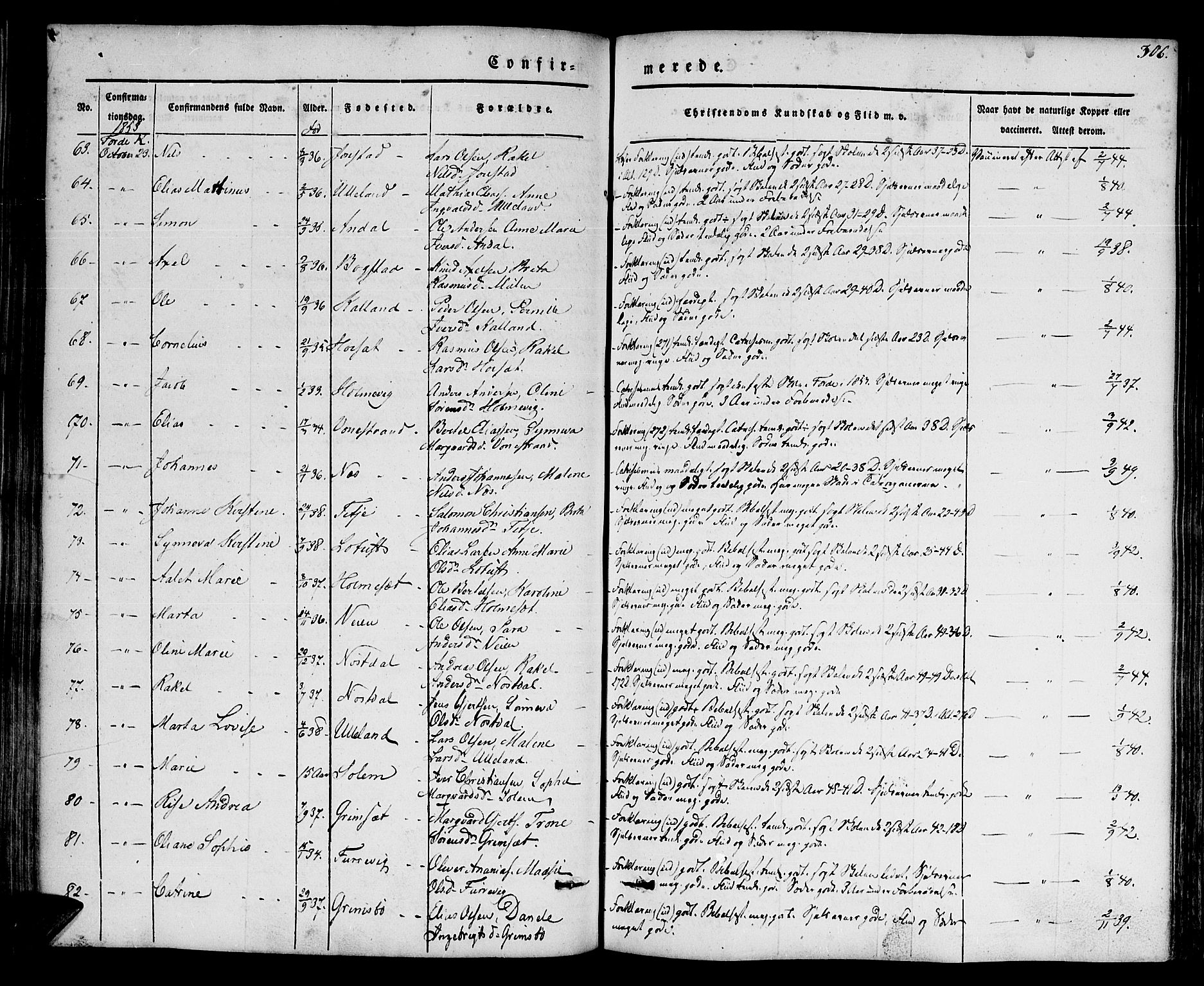 Førde sokneprestembete, AV/SAB-A-79901/H/Haa/Haaa/L0007: Parish register (official) no. A 7, 1843-1860, p. 306