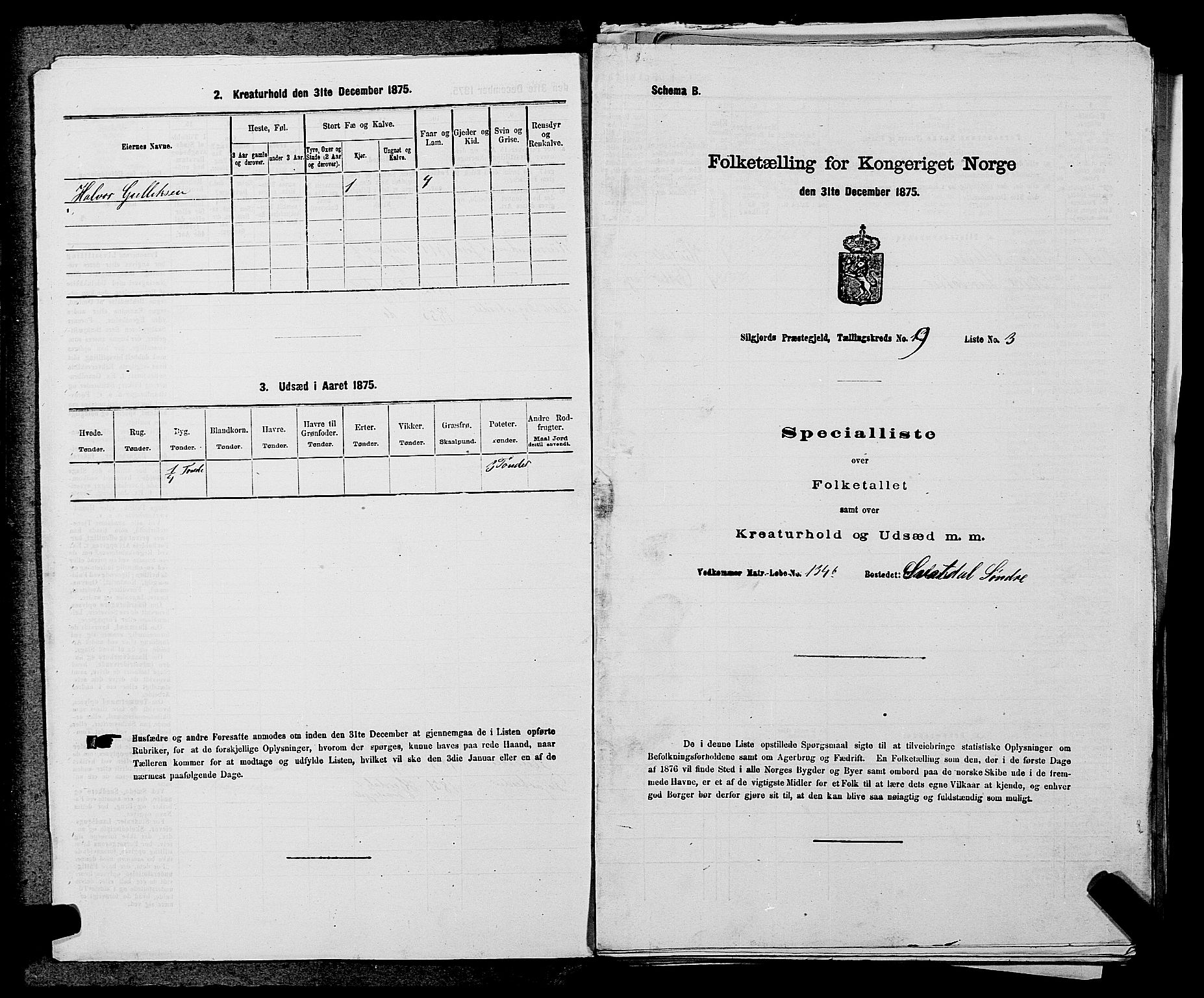 SAKO, 1875 census for 0828P Seljord, 1875, p. 1021