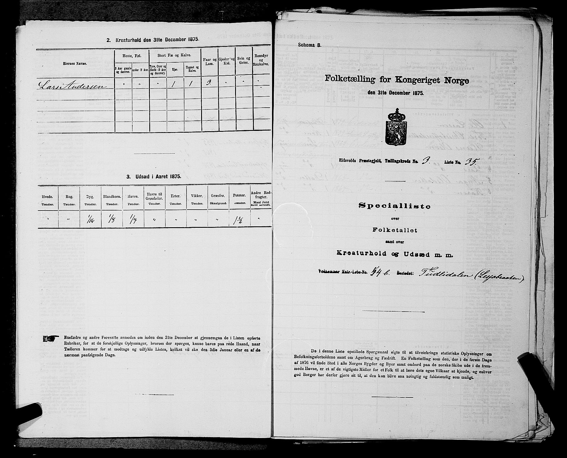 RA, 1875 census for 0237P Eidsvoll, 1875, p. 440