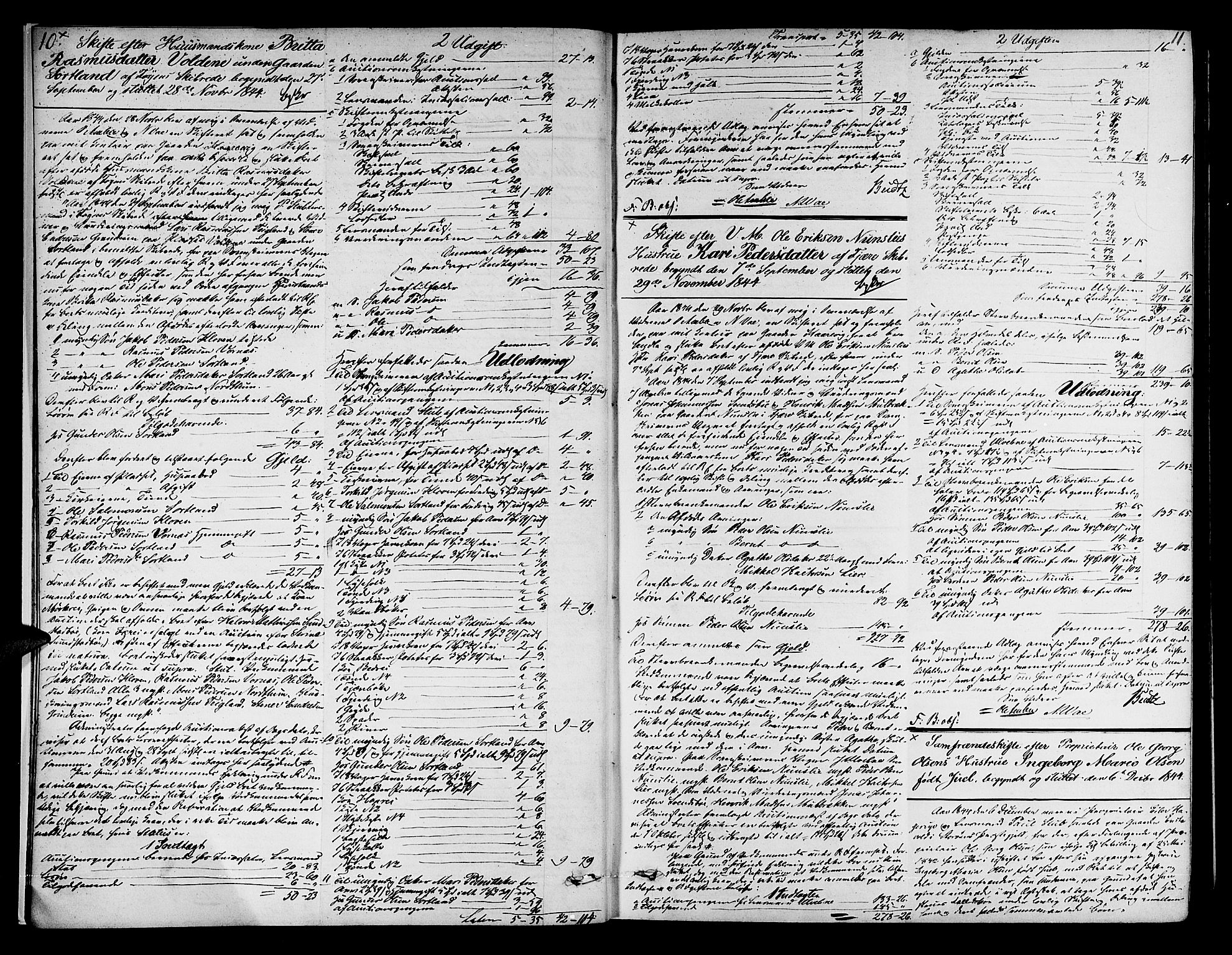 Sunnhordland sorenskrivar, AV/SAB-A-2401/1/H/Ha/Had/L0006: Skifteprotokollar. Føyen, Fjære og Våg. Register i protokoll., 1844-1853, p. 10-11