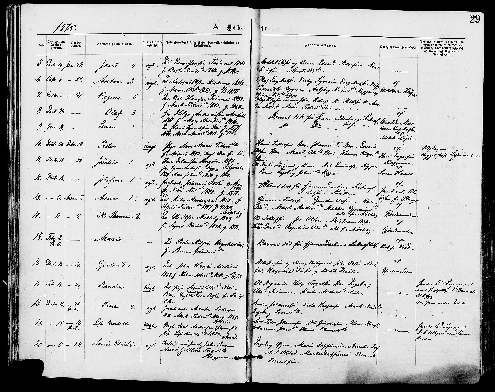 Stor-Elvdal prestekontor, SAH/PREST-052/H/Ha/Haa/L0001: Parish register (official) no. 1, 1871-1882, p. 29