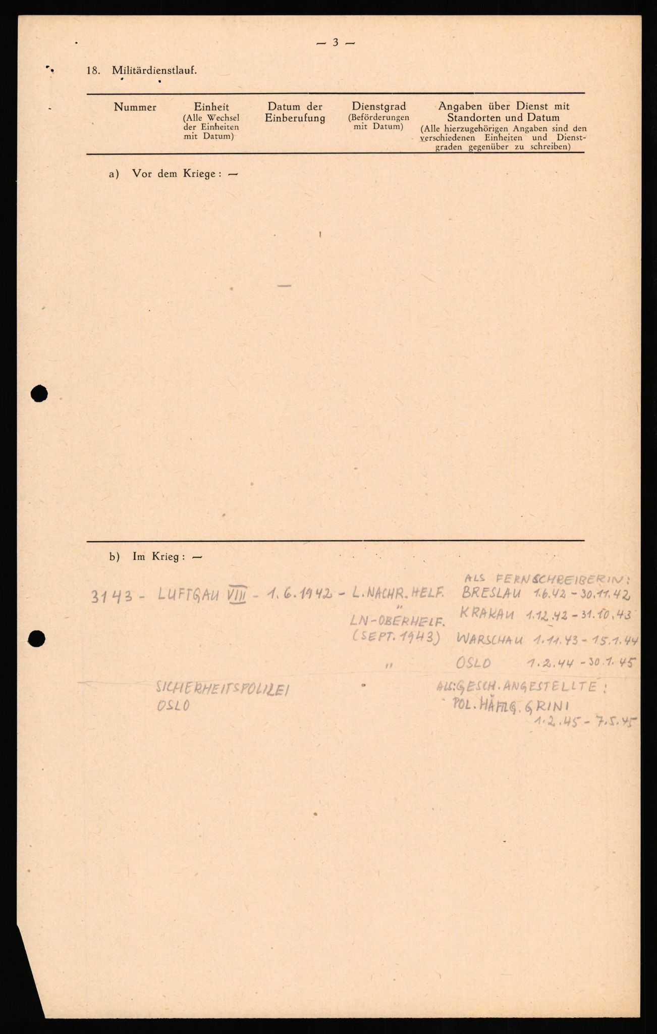 Forsvaret, Forsvarets overkommando II, AV/RA-RAFA-3915/D/Db/L0028: CI Questionaires. Tyske okkupasjonsstyrker i Norge. Tyskere., 1945-1946, p. 318