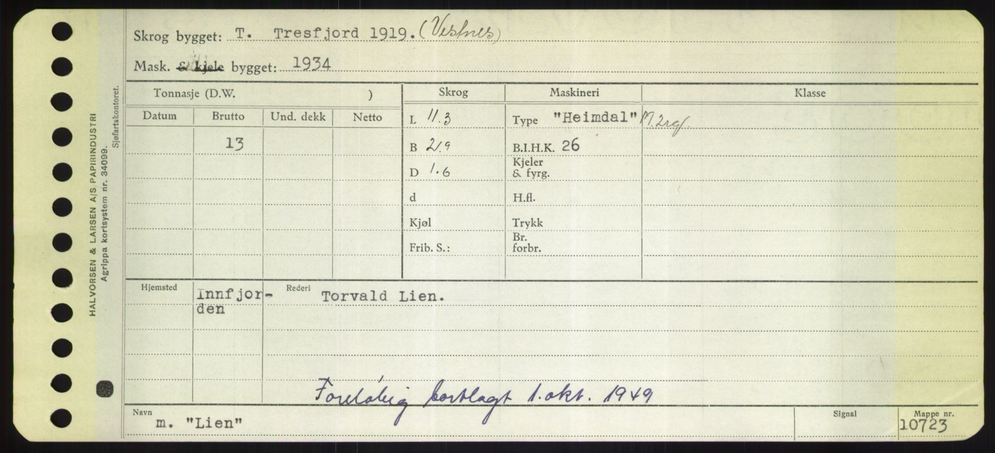 Sjøfartsdirektoratet med forløpere, Skipsmålingen, RA/S-1627/H/Hd/L0023: Fartøy, Lia-Løv, p. 33