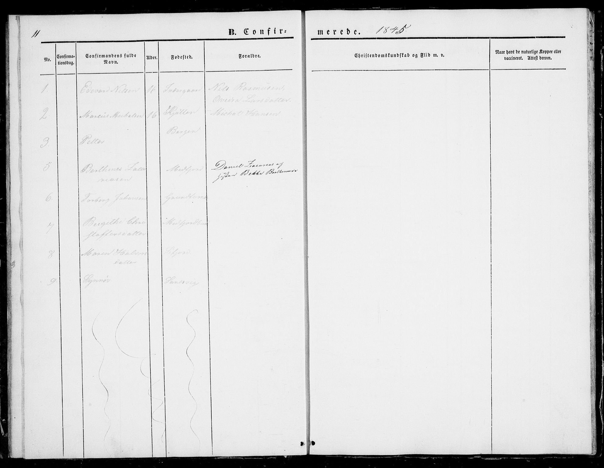 Berg sokneprestkontor, AV/SATØ-S-1318/G/Ga/Gab/L0001klokker: Parish register (copy) no. 1, 1843-1851, p. 11