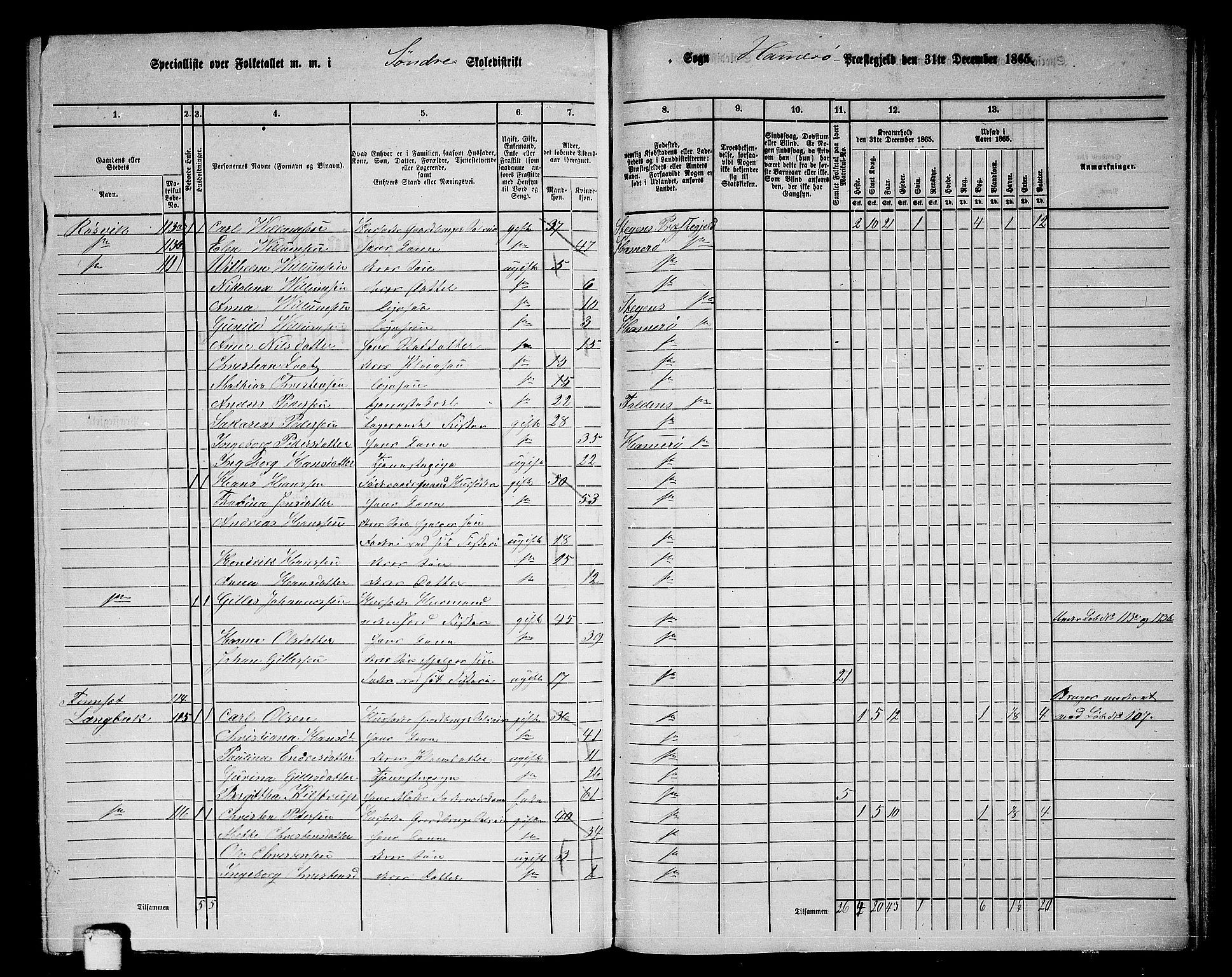 RA, 1865 census for Hamarøy, 1865, p. 59