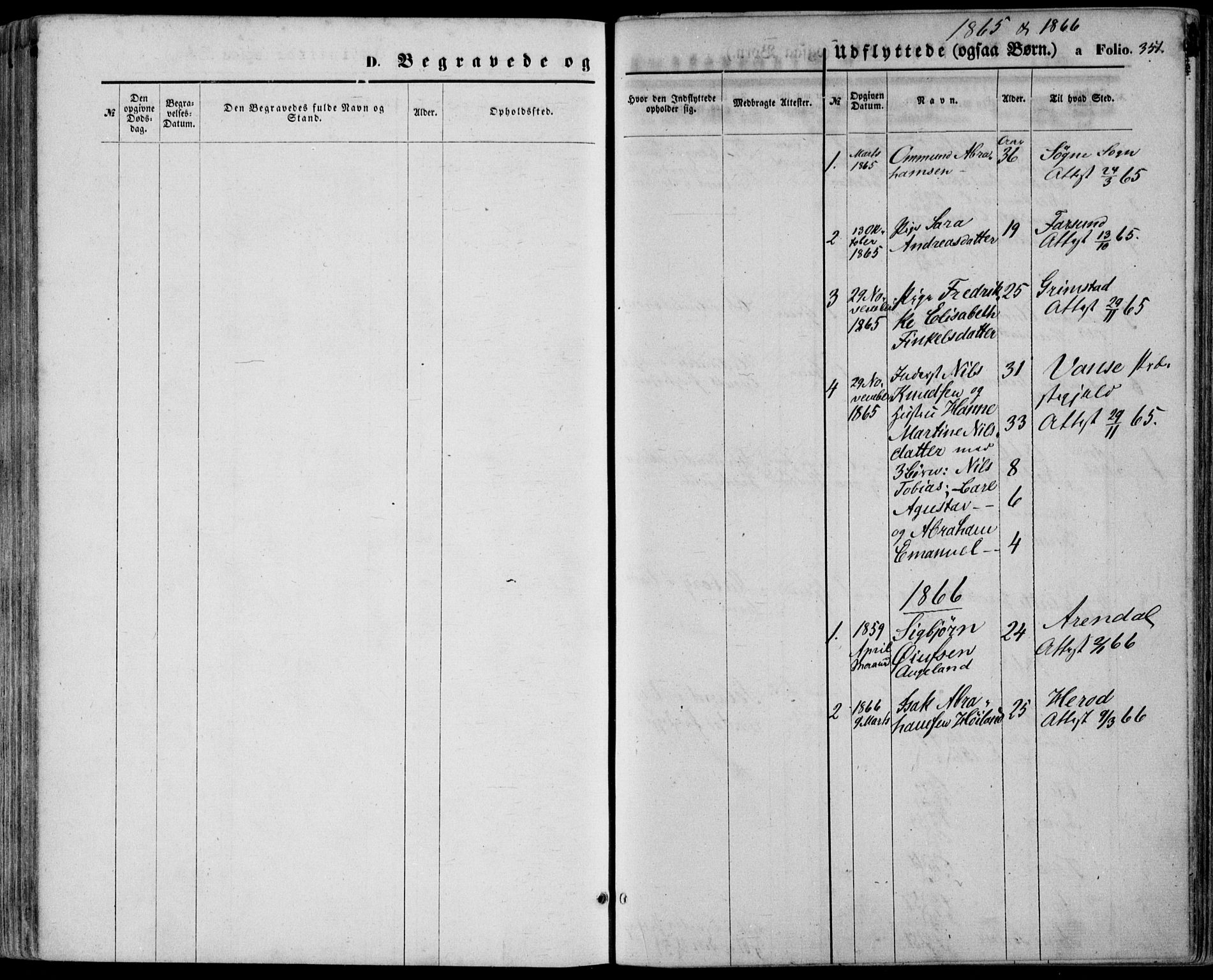 Lyngdal sokneprestkontor, SAK/1111-0029/F/Fa/Fac/L0010: Parish register (official) no. A 10, 1865-1878, p. 351