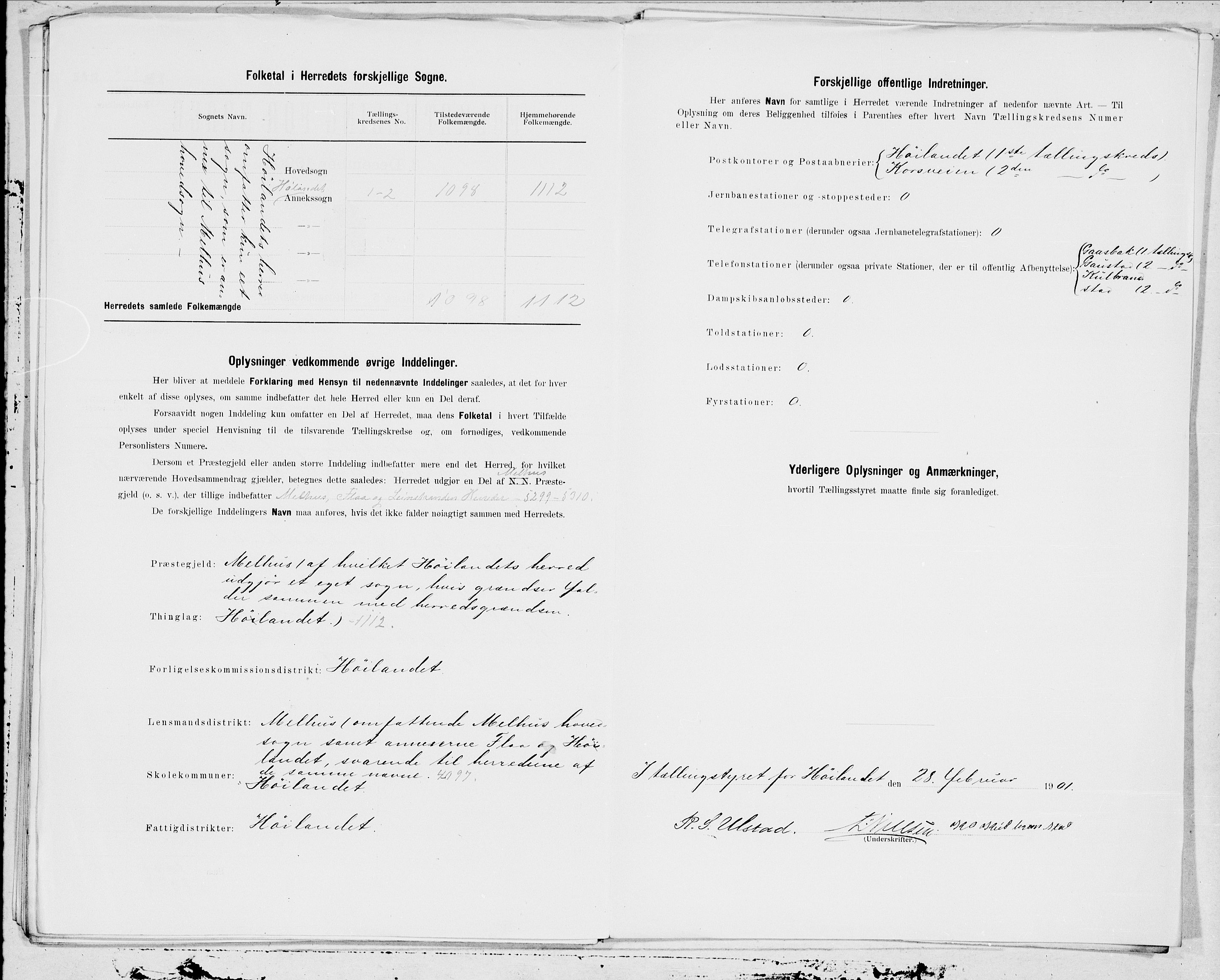 SAT, 1900 census for Hølonda, 1900, p. 7