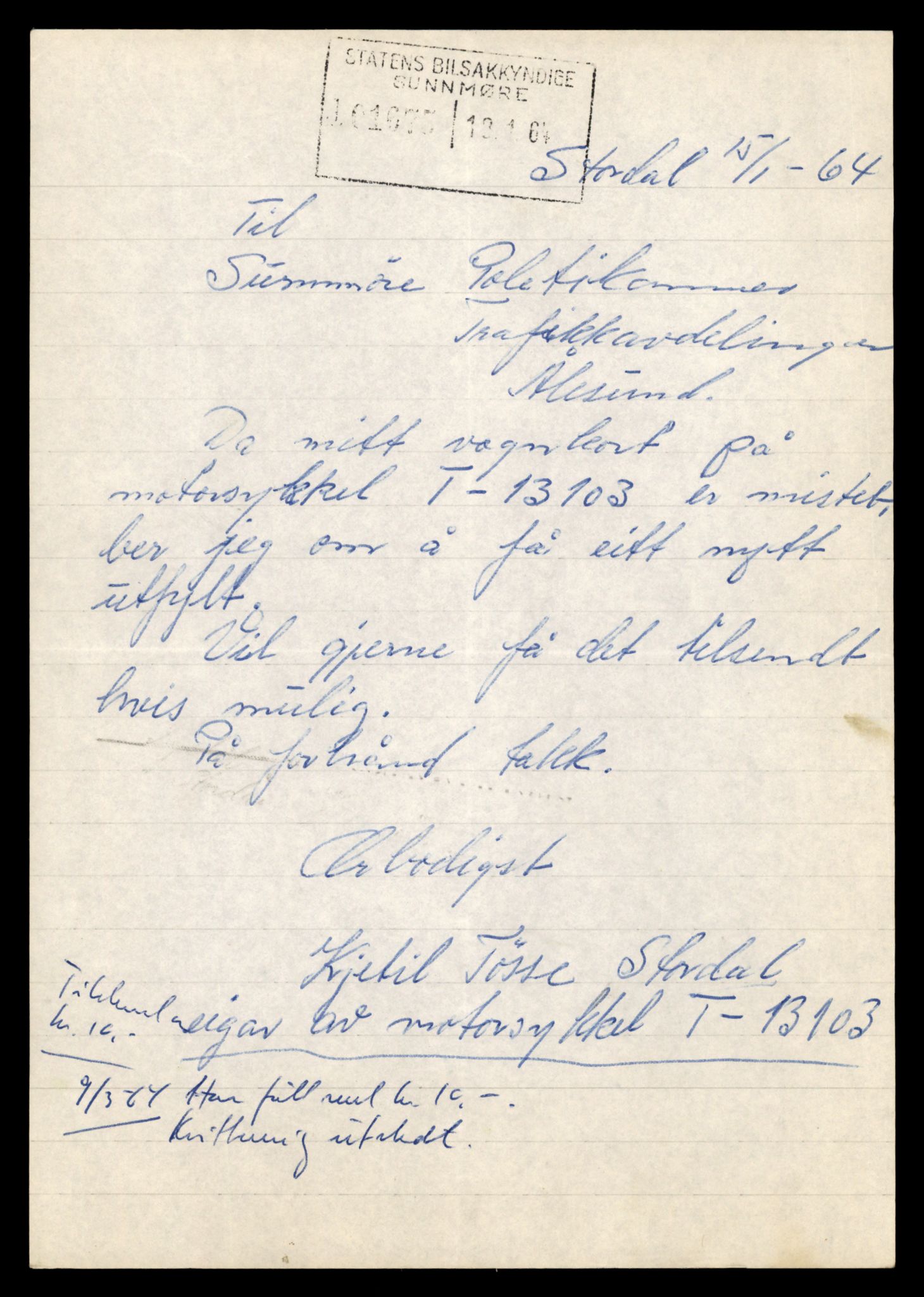 Møre og Romsdal vegkontor - Ålesund trafikkstasjon, AV/SAT-A-4099/F/Fe/L0037: Registreringskort for kjøretøy T 13031 - T 13179, 1927-1998, p. 1458