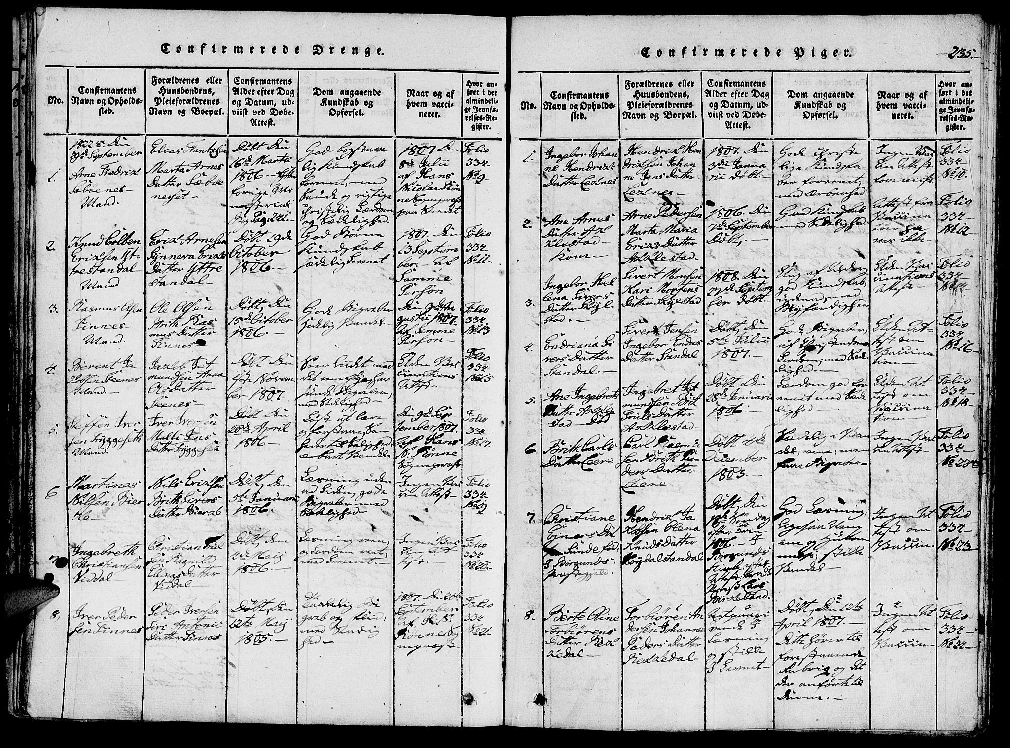 Ministerialprotokoller, klokkerbøker og fødselsregistre - Møre og Romsdal, SAT/A-1454/515/L0207: Parish register (official) no. 515A03, 1819-1829, p. 235