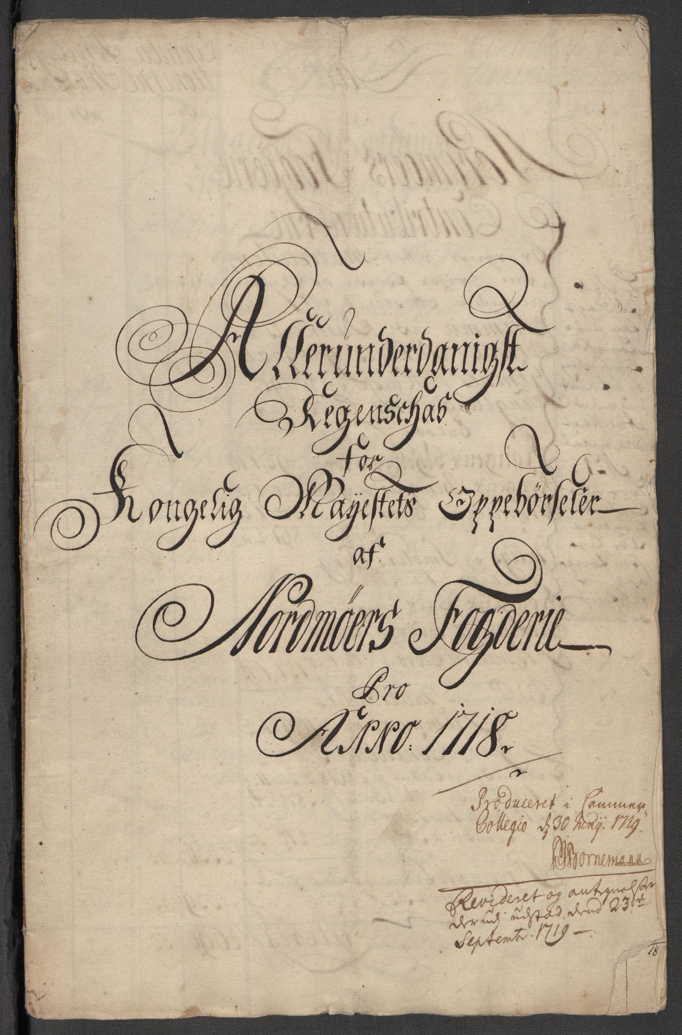 Rentekammeret inntil 1814, Reviderte regnskaper, Fogderegnskap, AV/RA-EA-4092/R56/L3751: Fogderegnskap Nordmøre, 1718, p. 4