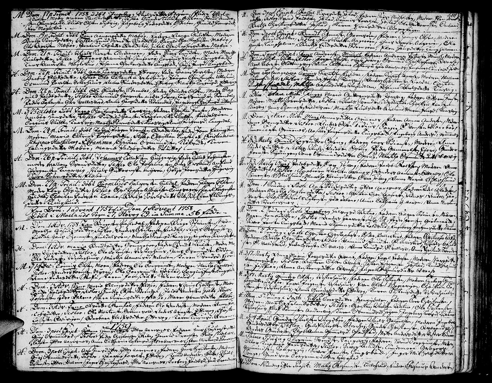 Vestre Moland sokneprestkontor, SAK/1111-0046/F/Fa/Fab/L0001: Parish register (official) no. A 1, 1687-1760, p. 111