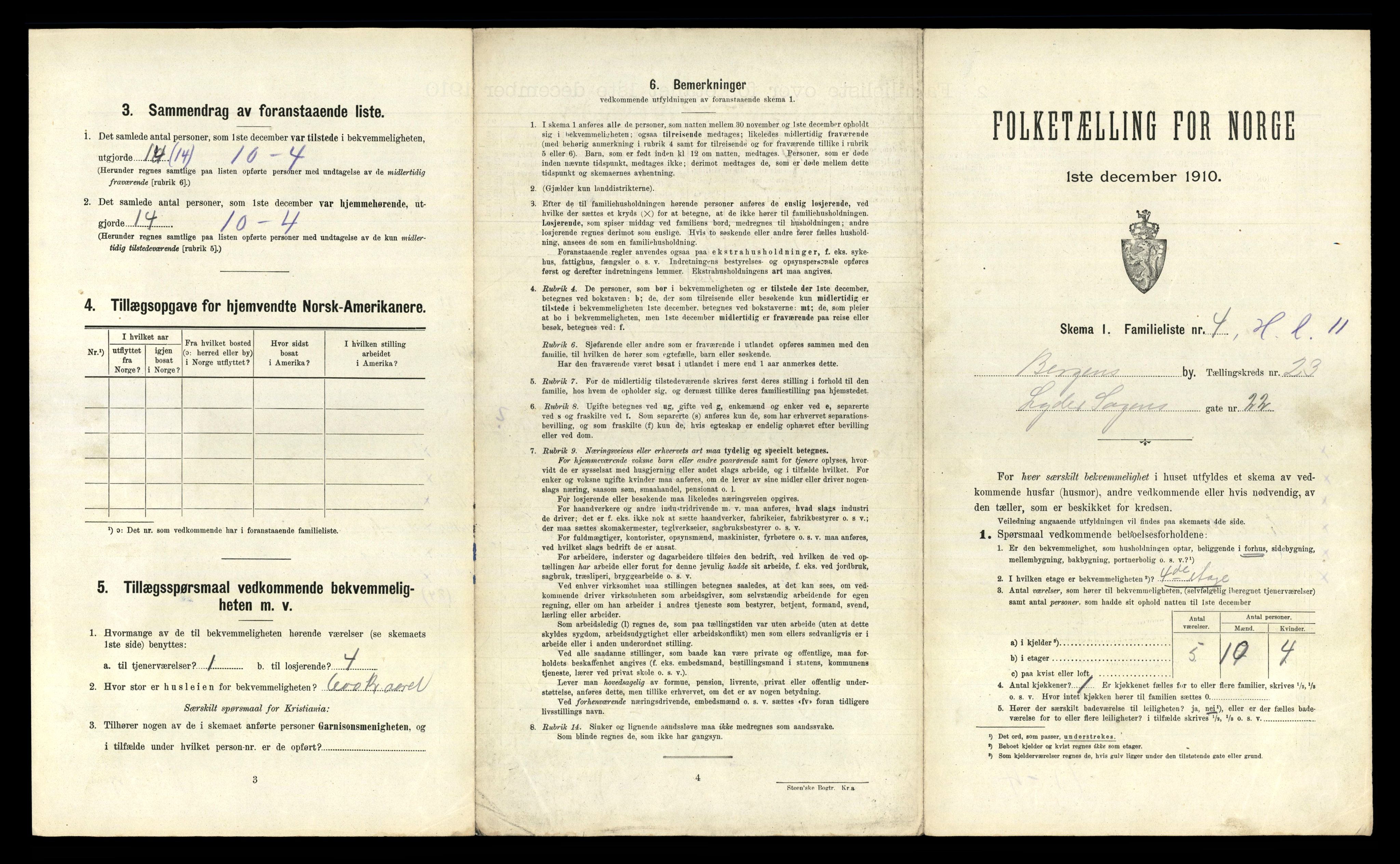 RA, 1910 census for Bergen, 1910, p. 7701