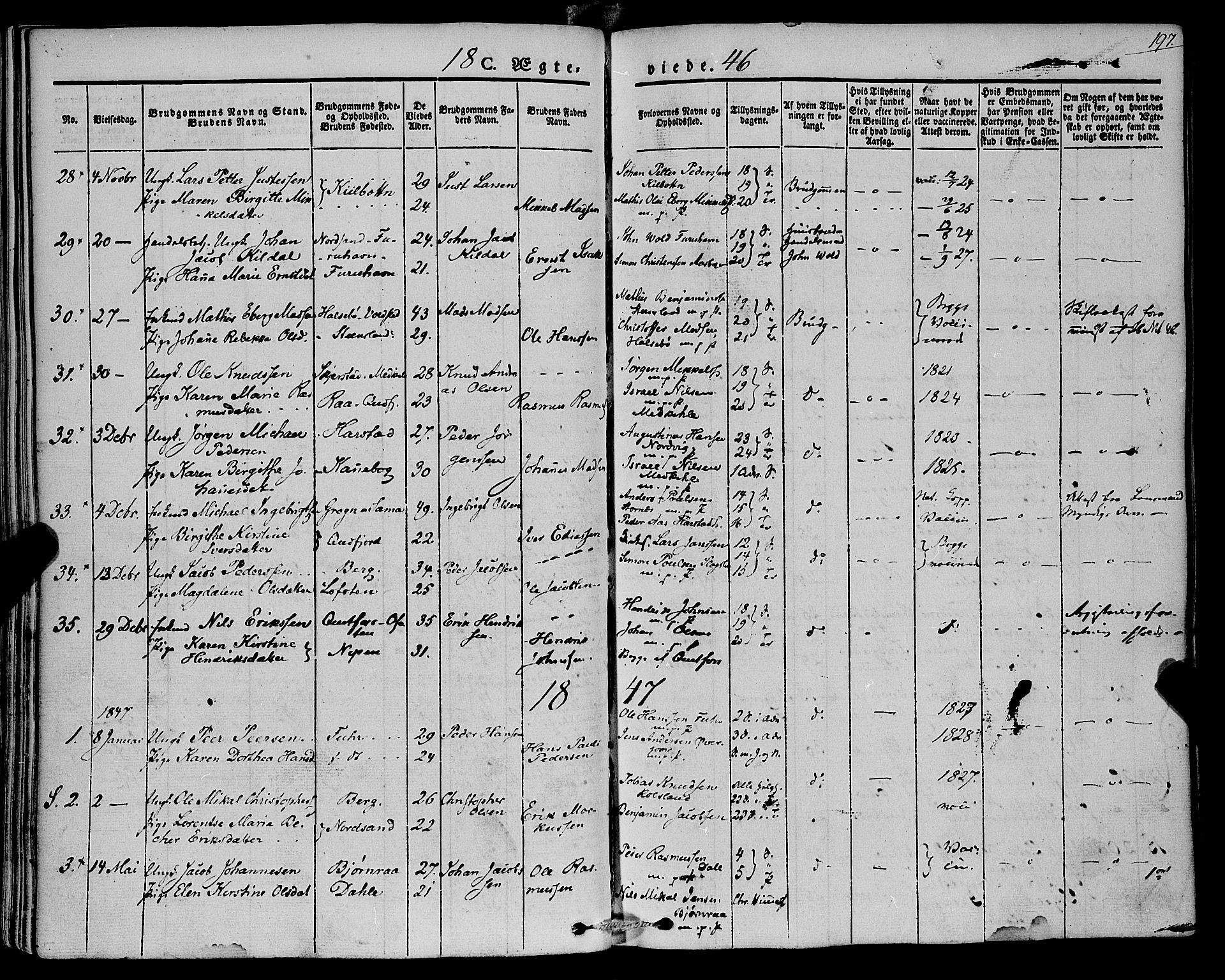 Trondenes sokneprestkontor, SATØ/S-1319/H/Ha/L0009kirke: Parish register (official) no. 9, 1841-1852, p. 197