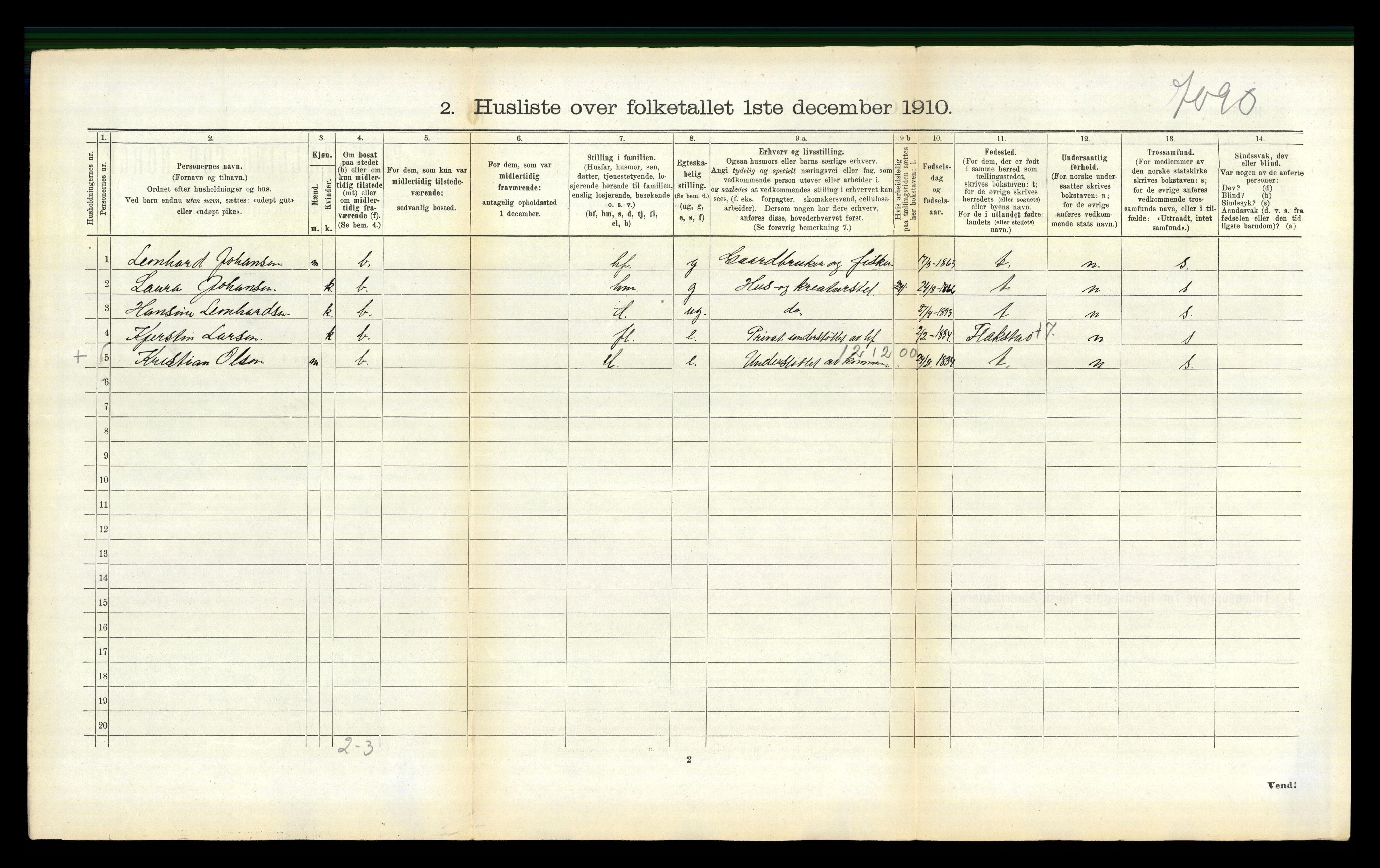 RA, 1910 census for Borge, 1910, p. 1076