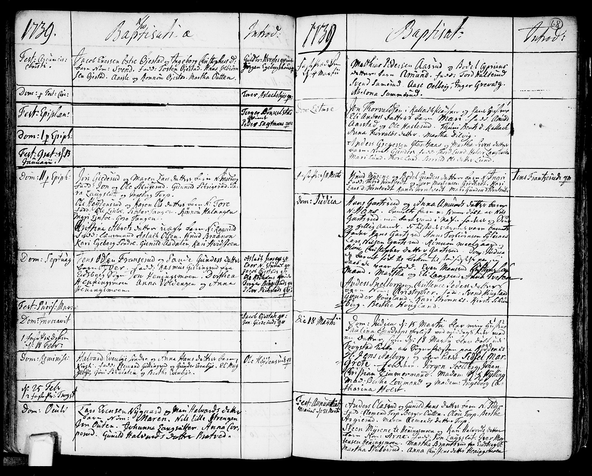 Trøgstad prestekontor Kirkebøker, AV/SAO-A-10925/F/Fa/L0003: Parish register (official) no. I 3, 1721-1749, p. 68