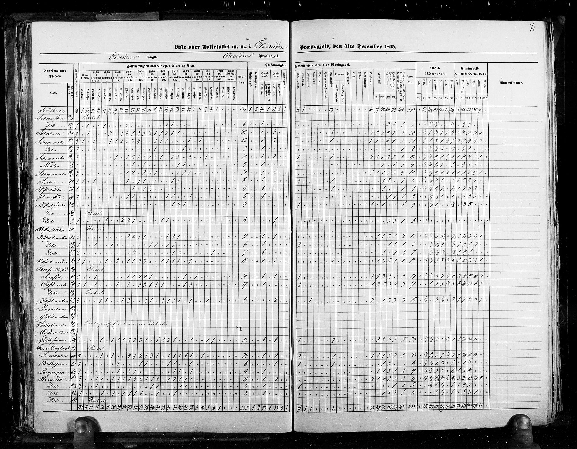 RA, Census 1845, vol. 3: Hedemarken amt og Kristians amt, 1845, p. 71